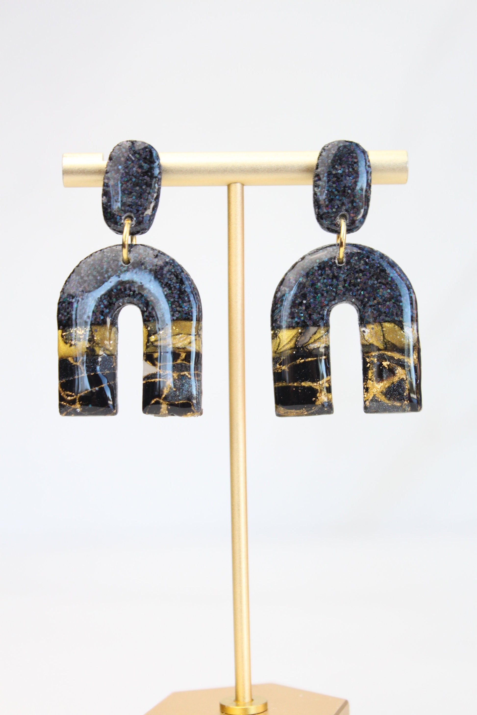 Clay Dangle Earrings - Geometric Modern Design, Handmade Lightweight Hypoallergenic Polymer Jewelry, Statement Accessory Multiple Colors