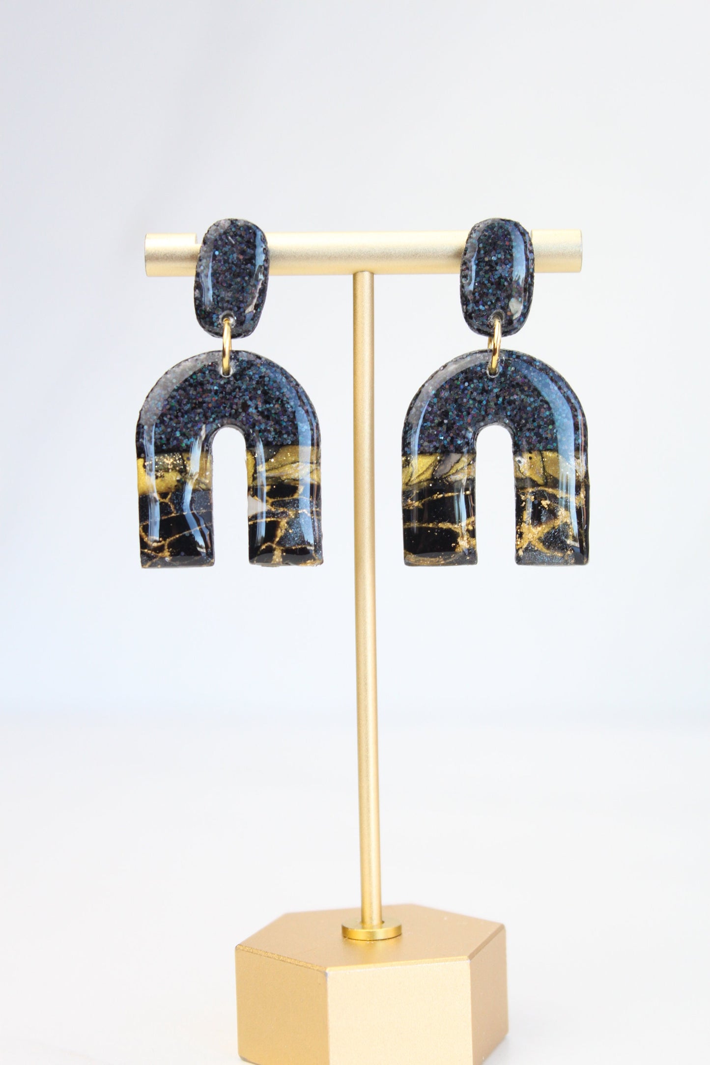 Clay Dangle Earrings - Geometric Modern Design, Handmade Lightweight Hypoallergenic Polymer Jewelry, Statement Accessory Multiple Colors