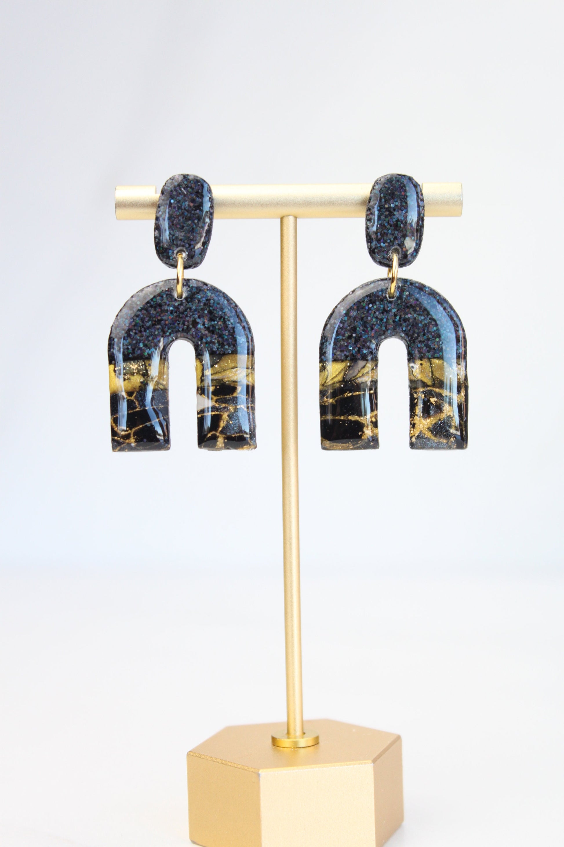 Clay Dangle Earrings - Geometric Modern Design, Handmade Lightweight Hypoallergenic Polymer Jewelry, Statement Accessory Multiple Colors