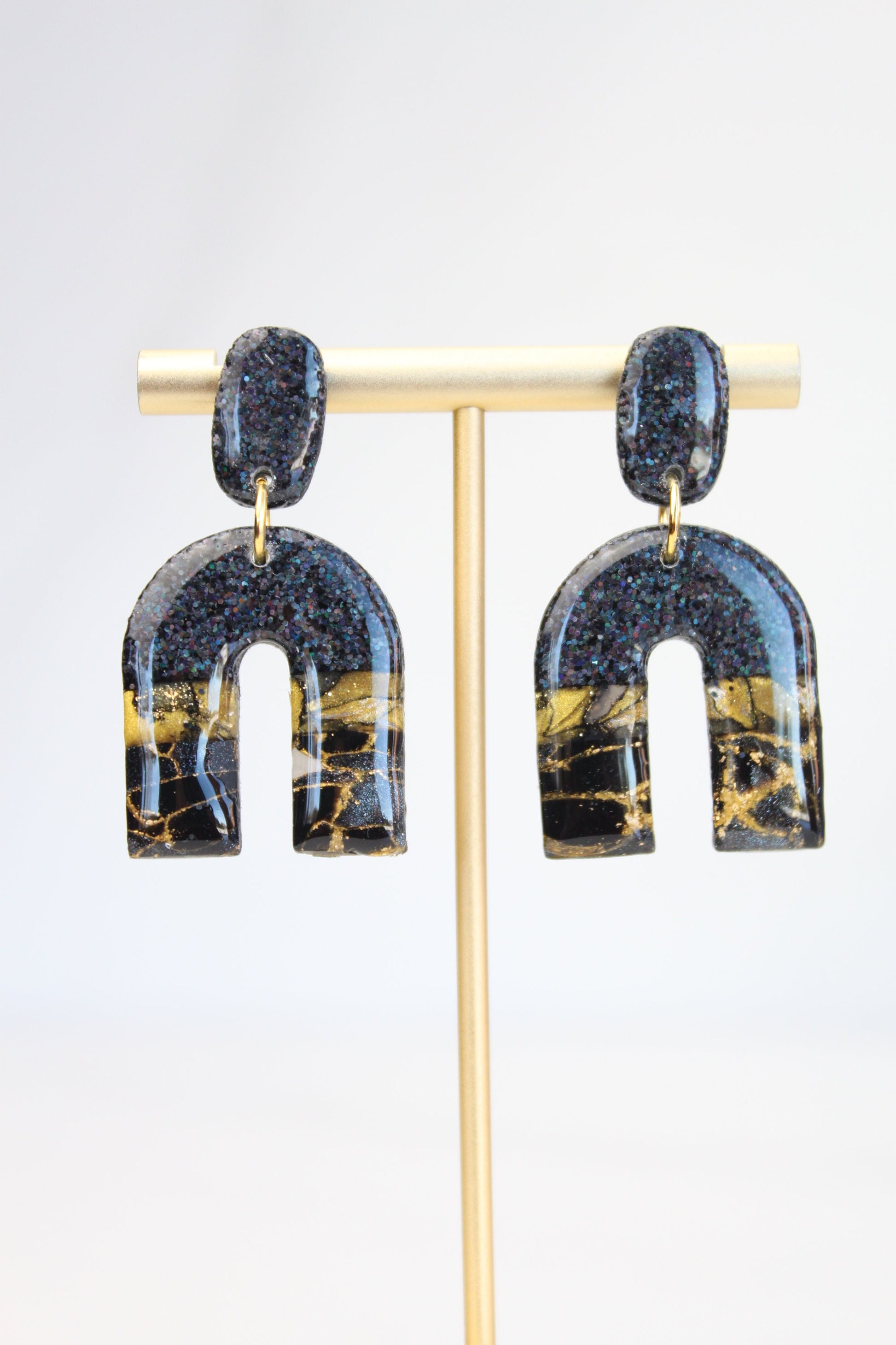 Clay Dangle Earrings - Geometric Modern Design, Handmade Lightweight Hypoallergenic Polymer Jewelry, Statement Accessory Multiple Colors