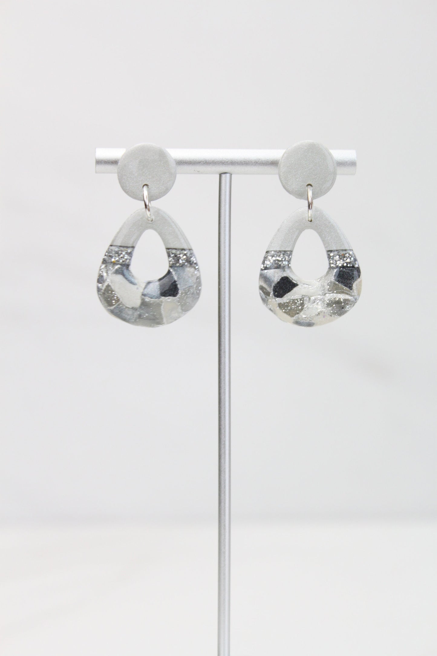 Clay Dangle Earrings - Geometric Modern Design, Handmade Lightweight Hypoallergenic Polymer Jewelry, Statement Accessory Multiple Colors