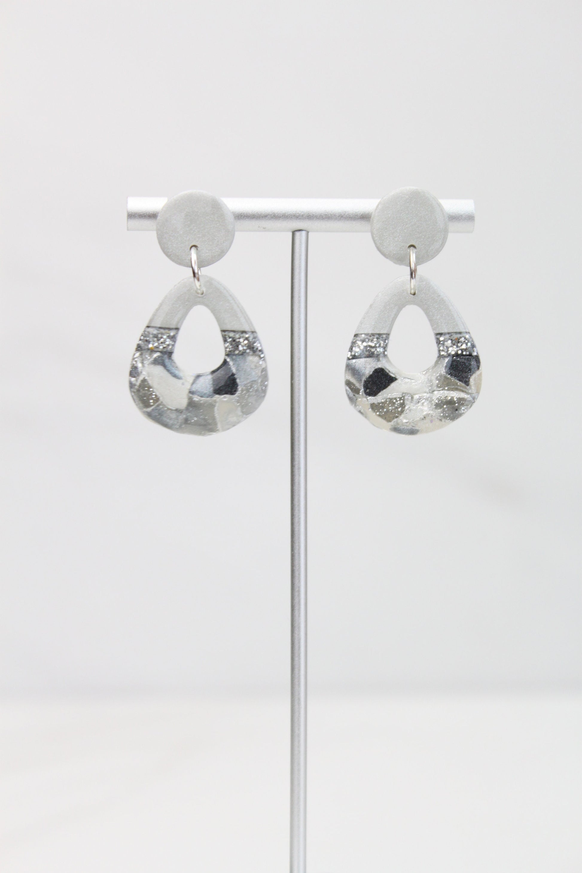 Clay Dangle Earrings - Geometric Modern Design, Handmade Lightweight Hypoallergenic Polymer Jewelry, Statement Accessory Multiple Colors