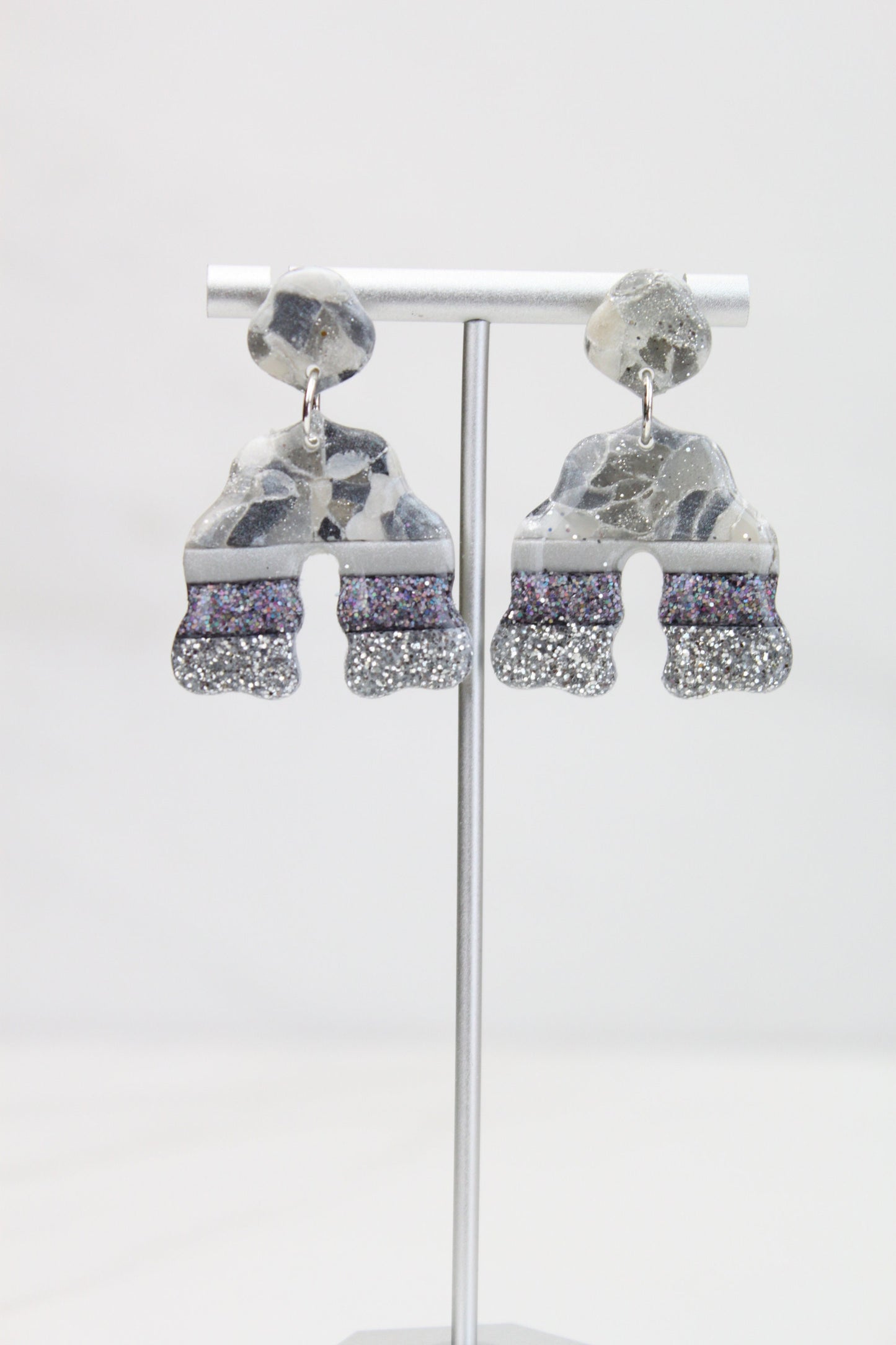 Clay Dangle Earrings - Geometric Modern Design, Handmade Lightweight Hypoallergenic Polymer Jewelry, Statement Accessory Multiple Colors