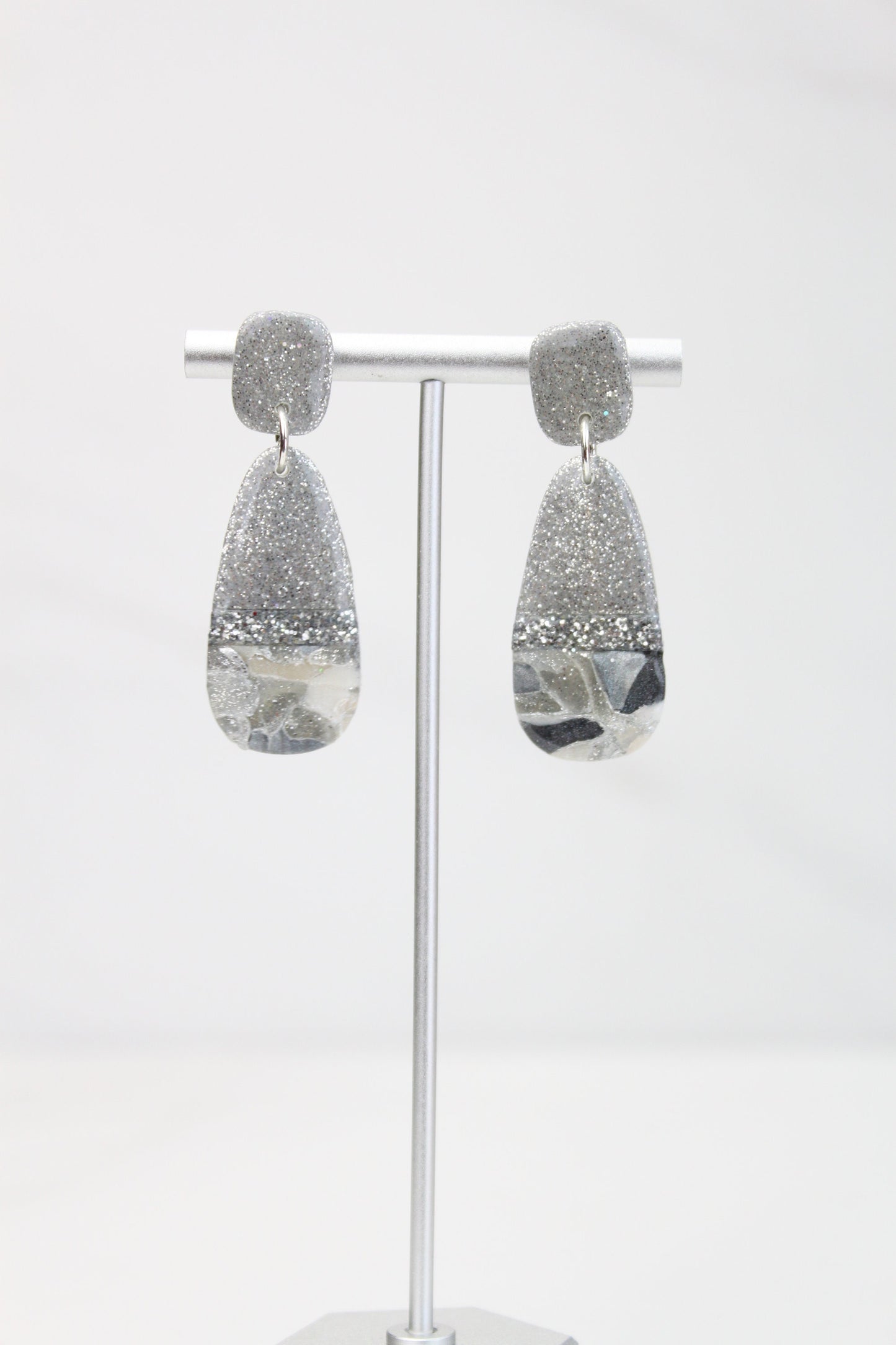 Clay Dangle Earrings - Geometric Modern Design, Handmade Lightweight Hypoallergenic Polymer Jewelry, Statement Accessory Multiple Colors