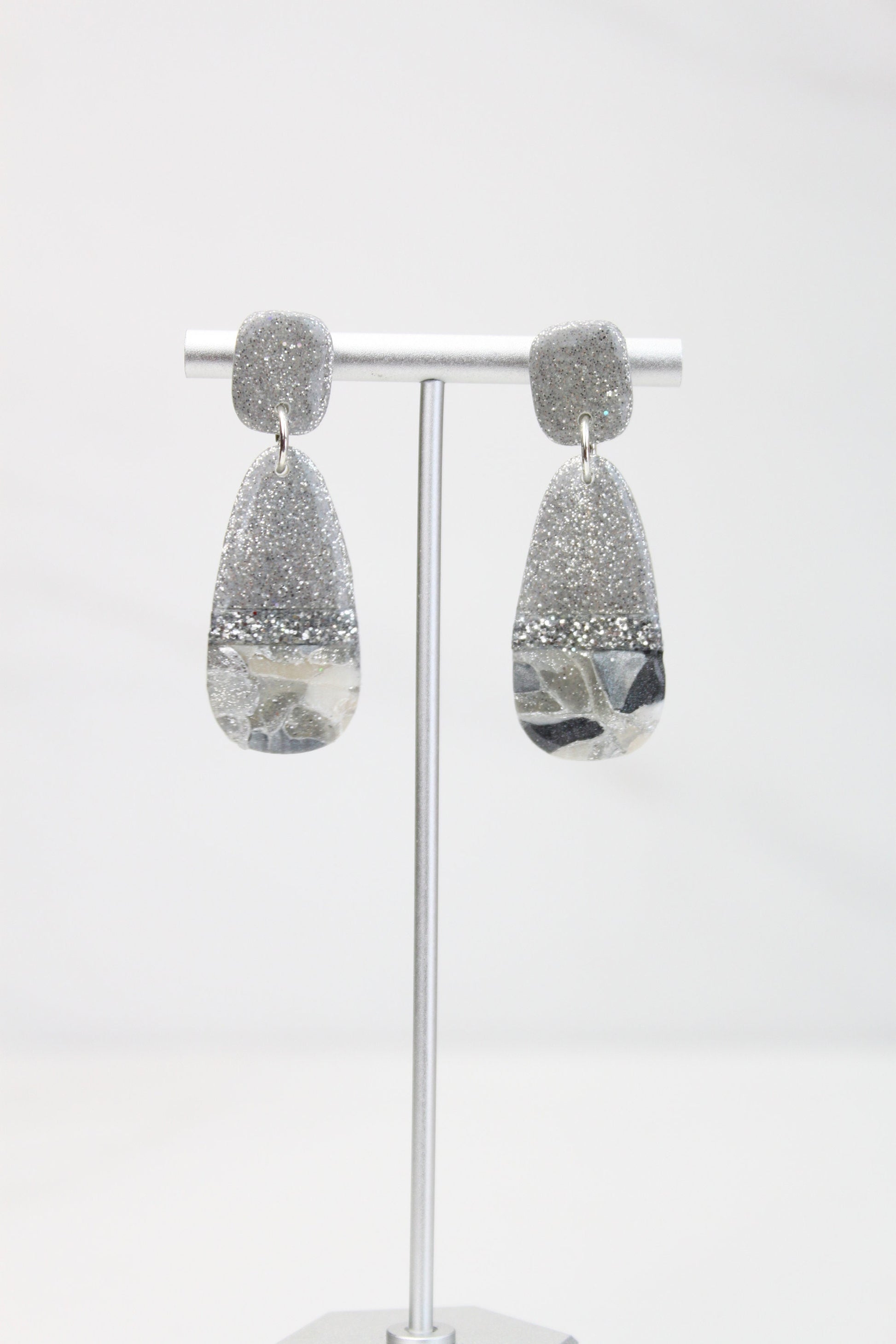 Clay Dangle Earrings - Geometric Modern Design, Handmade Lightweight Hypoallergenic Polymer Jewelry, Statement Accessory Multiple Colors