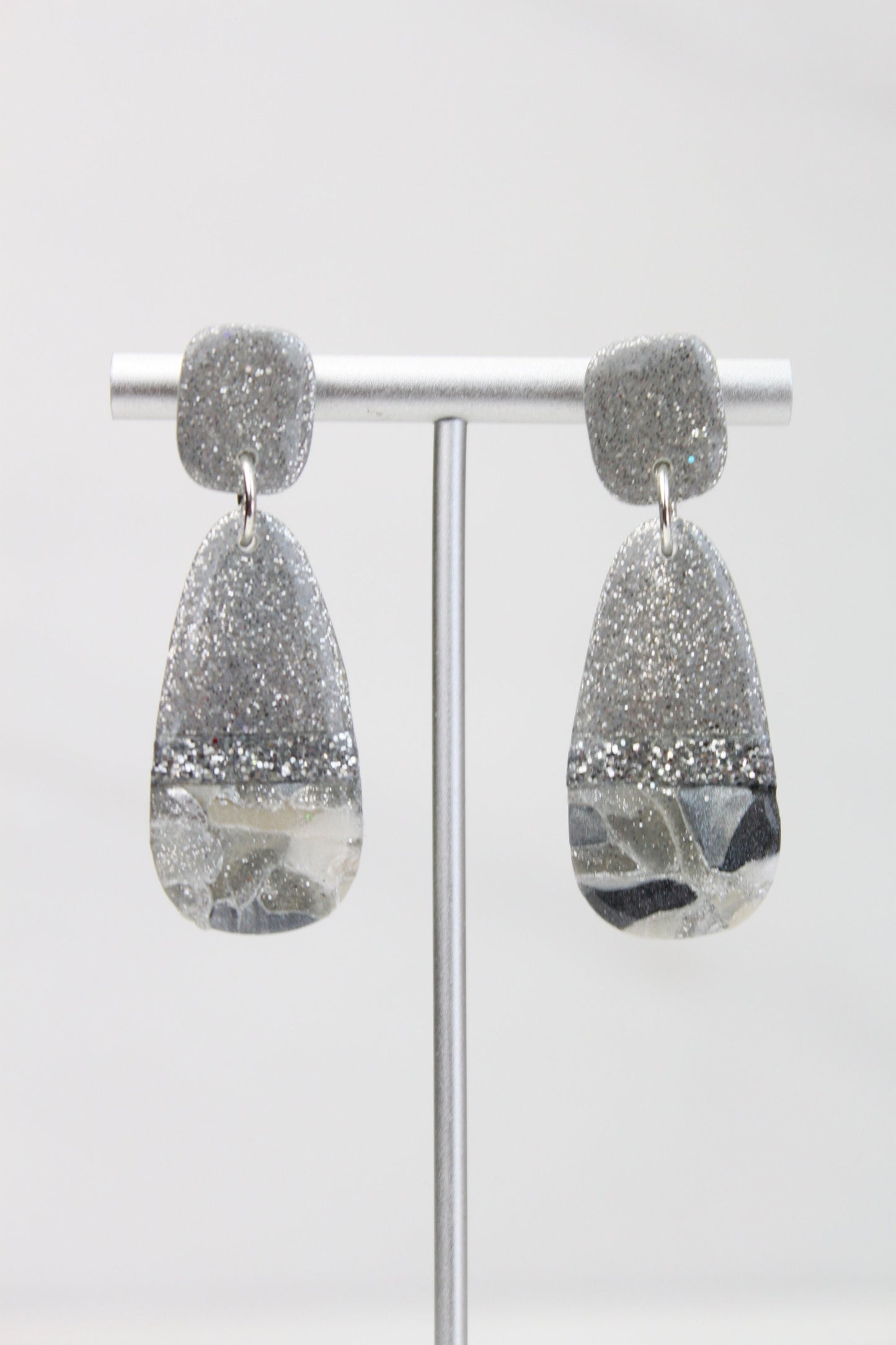 Clay Dangle Earrings - Geometric Modern Design, Handmade Lightweight Hypoallergenic Polymer Jewelry, Statement Accessory Multiple Colors