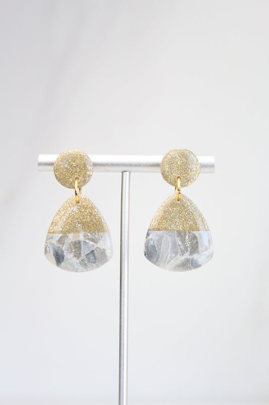 Clay Dangle Earrings - Geometric Modern Design, Handmade Lightweight Hypoallergenic Polymer Jewelry, Statement Accessory Multiple Colors