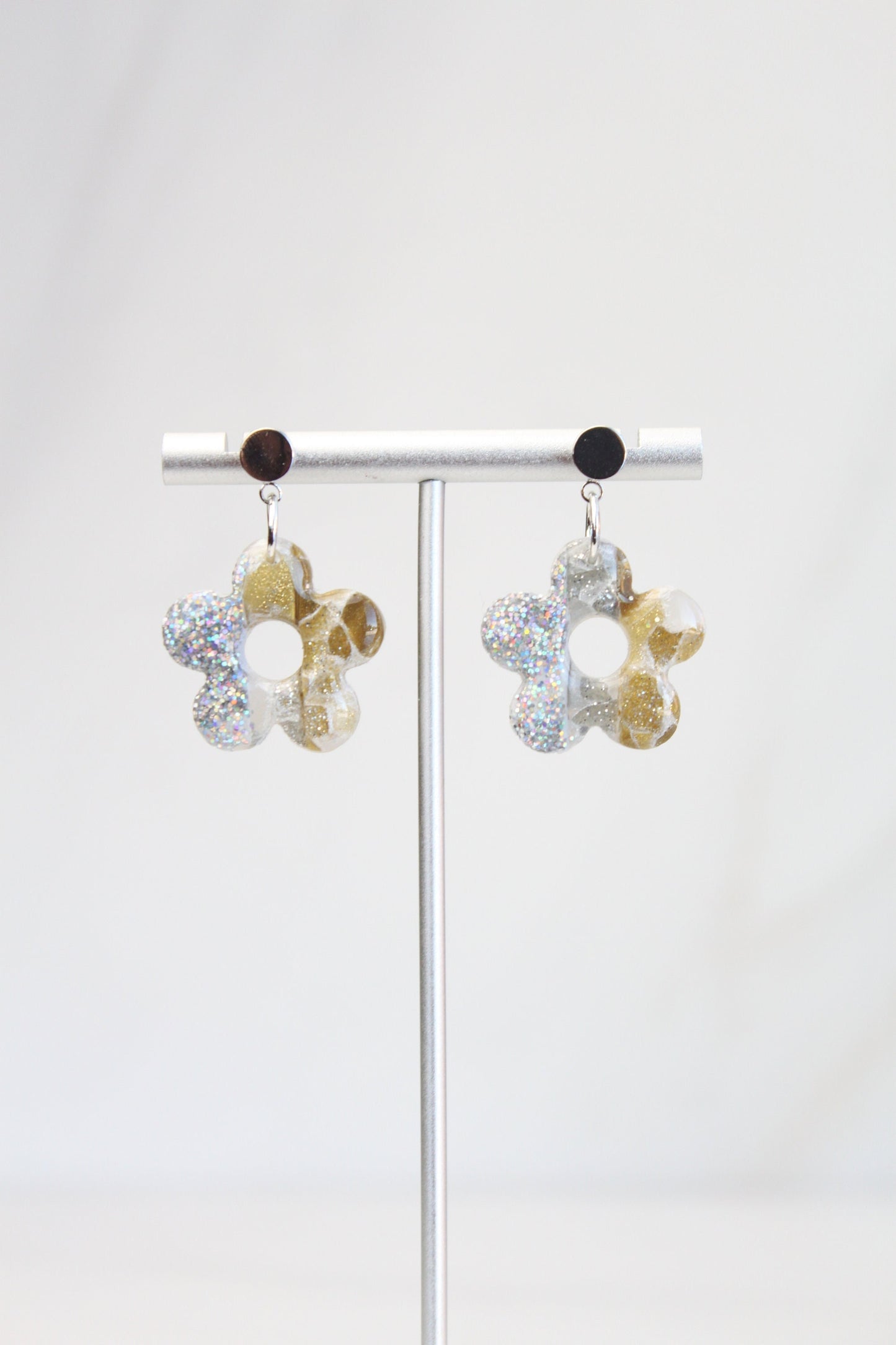 Clay Dangle Earrings - Geometric Modern Design, Handmade Lightweight Hypoallergenic Polymer Jewelry, Statement Accessory Multiple Colors