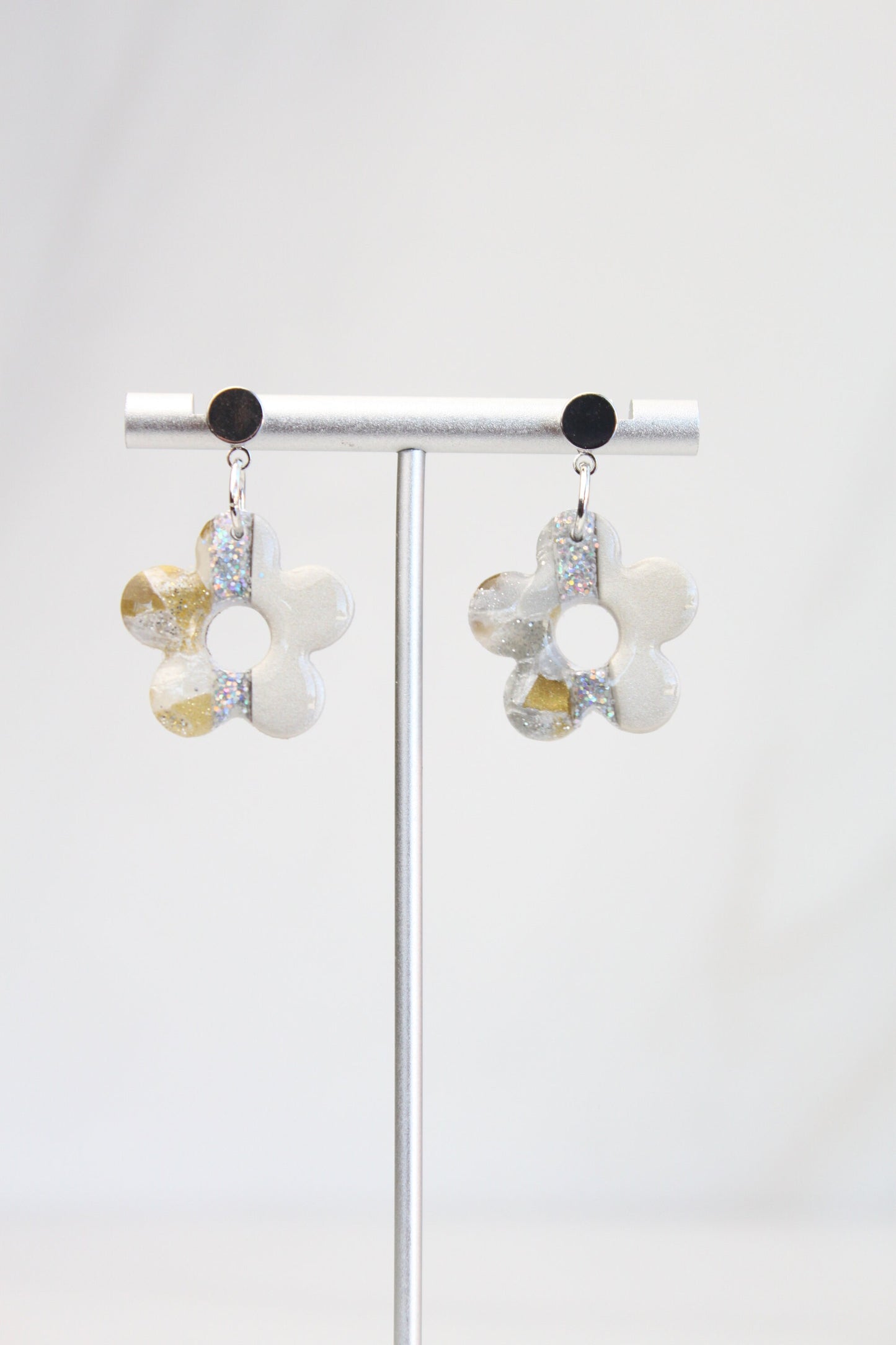 Clay Dangle Earrings - Geometric Modern Design, Handmade Lightweight Hypoallergenic Polymer Jewelry, Statement Accessory Multiple Colors