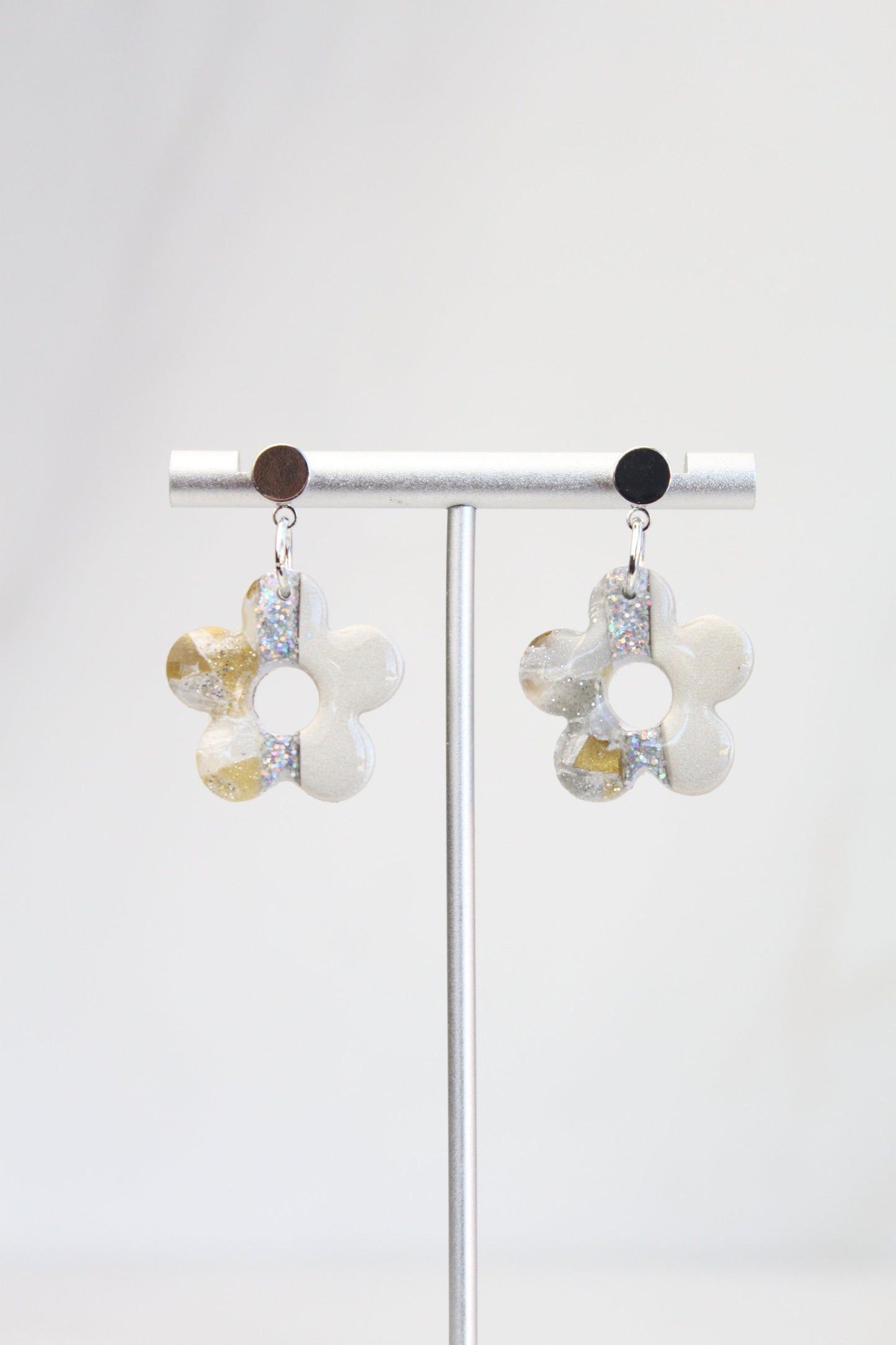 Clay Dangle Earrings - Geometric Modern Design, Handmade Lightweight Hypoallergenic Polymer Jewelry, Statement Accessory Multiple Colors