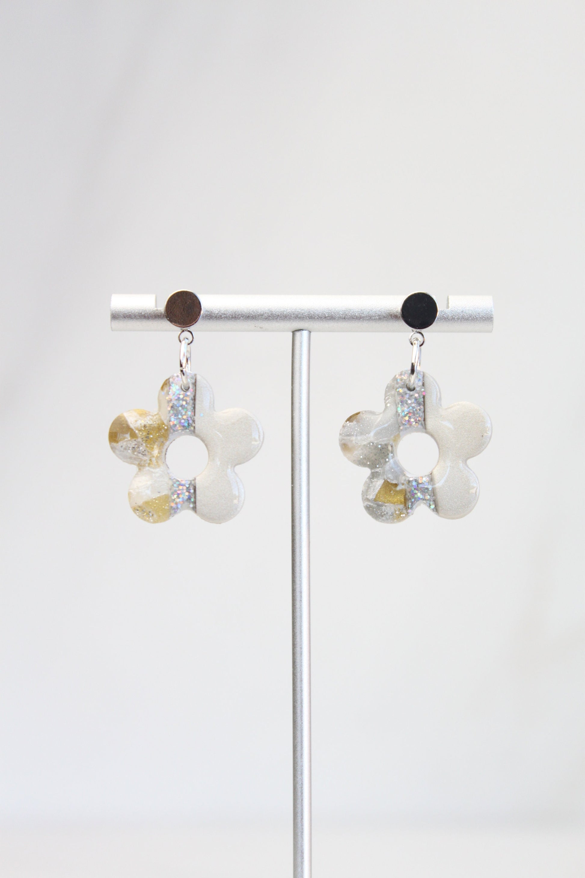 Clay Dangle Earrings - Geometric Modern Design, Handmade Lightweight Hypoallergenic Polymer Jewelry, Statement Accessory Multiple Colors