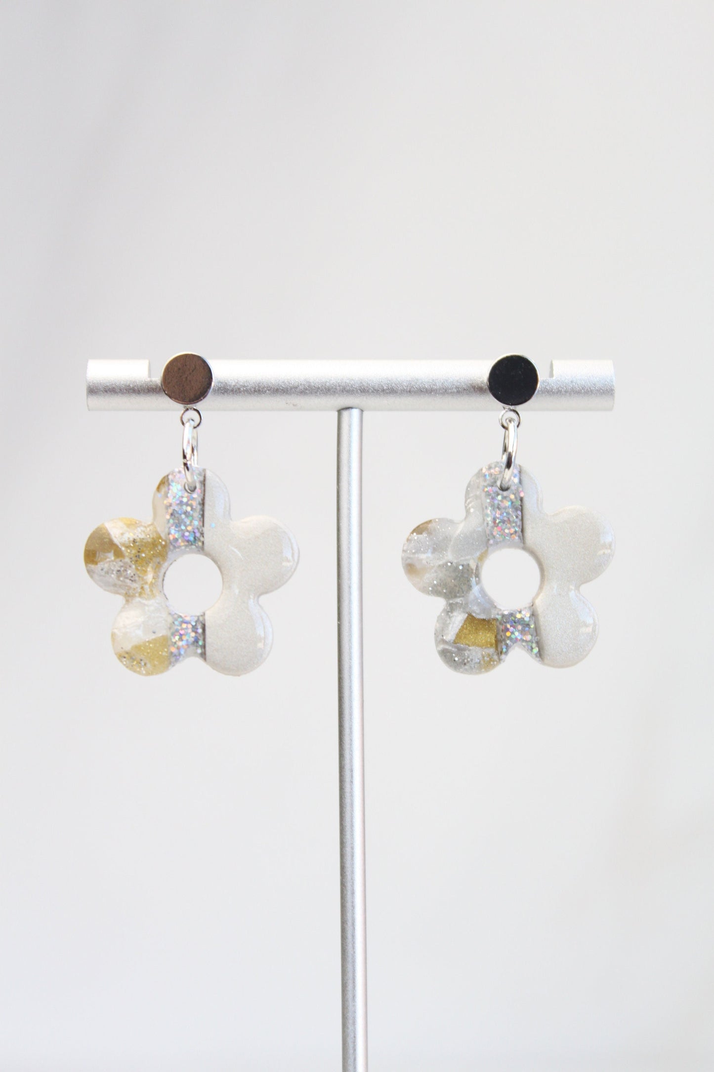 Clay Dangle Earrings - Geometric Modern Design, Handmade Lightweight Hypoallergenic Polymer Jewelry, Statement Accessory Multiple Colors