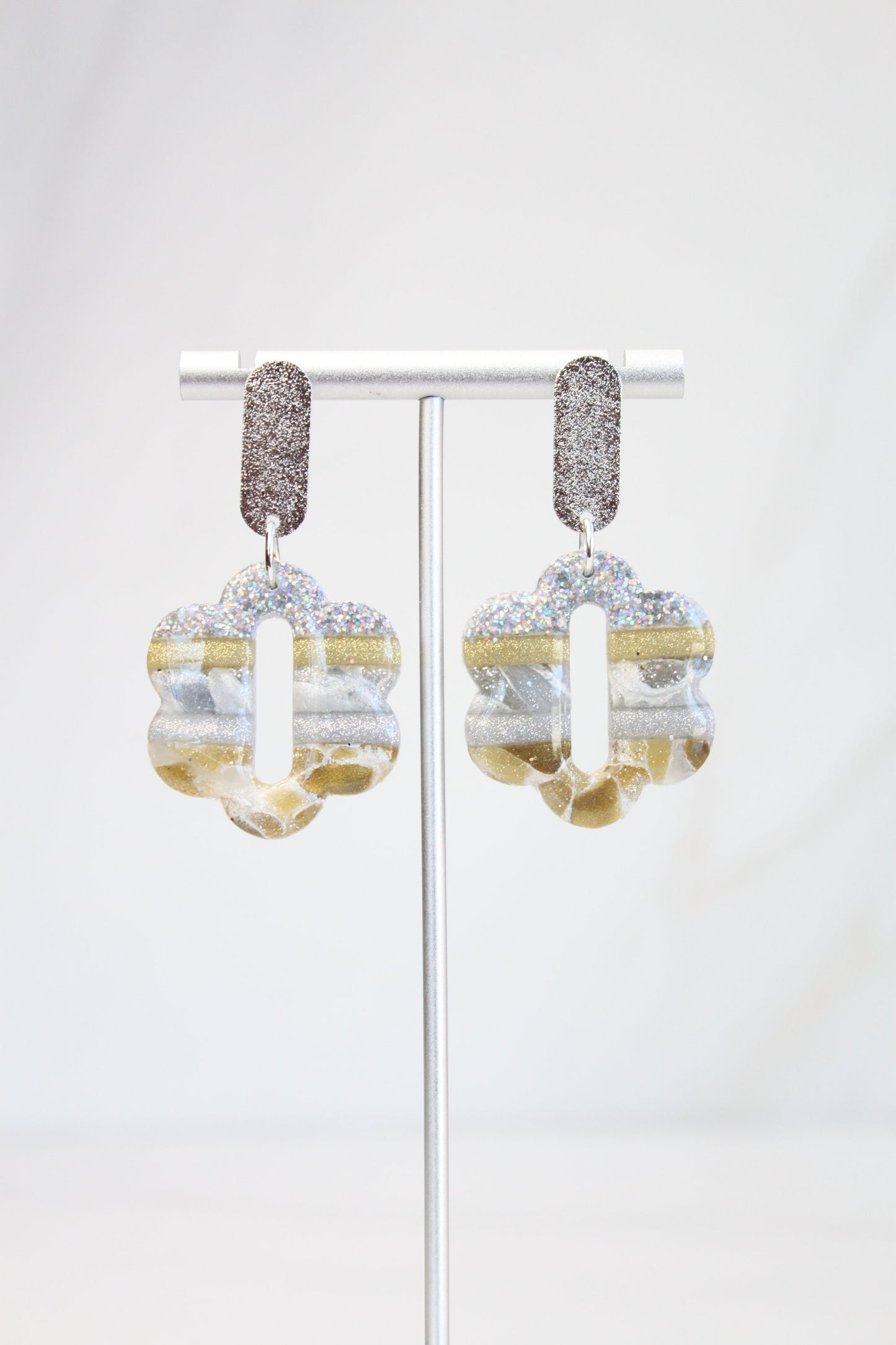 Clay Dangle Earrings - Geometric Modern Design, Handmade Lightweight Hypoallergenic Polymer Jewelry, Statement Accessory Multiple Colors