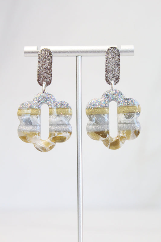 Clay Dangle Earrings - Geometric Modern Design, Handmade Lightweight Hypoallergenic Polymer Jewelry, Statement Accessory Multiple Colors