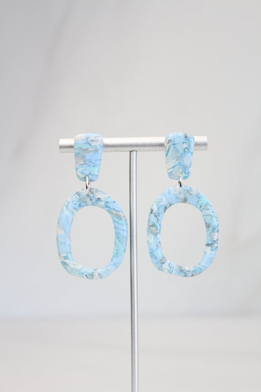 Clay Dangle Earrings - Geometric Modern Design, Handmade Lightweight Hypoallergenic Polymer Jewelry, Statement Accessory Multiple Colors