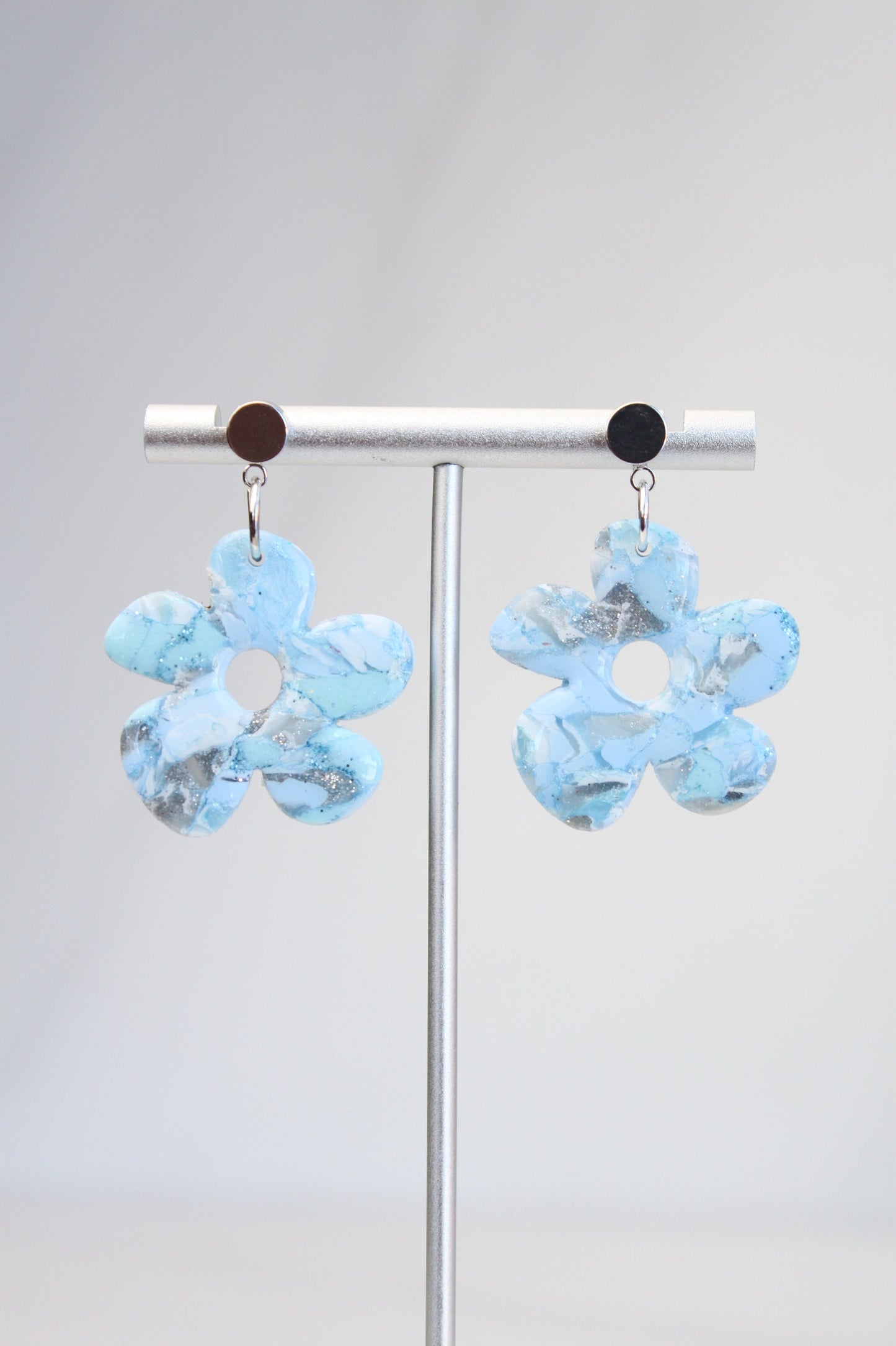 Clay Dangle Earrings - Geometric Modern Design, Handmade Lightweight Hypoallergenic Polymer Jewelry, Statement Accessory Multiple Colors