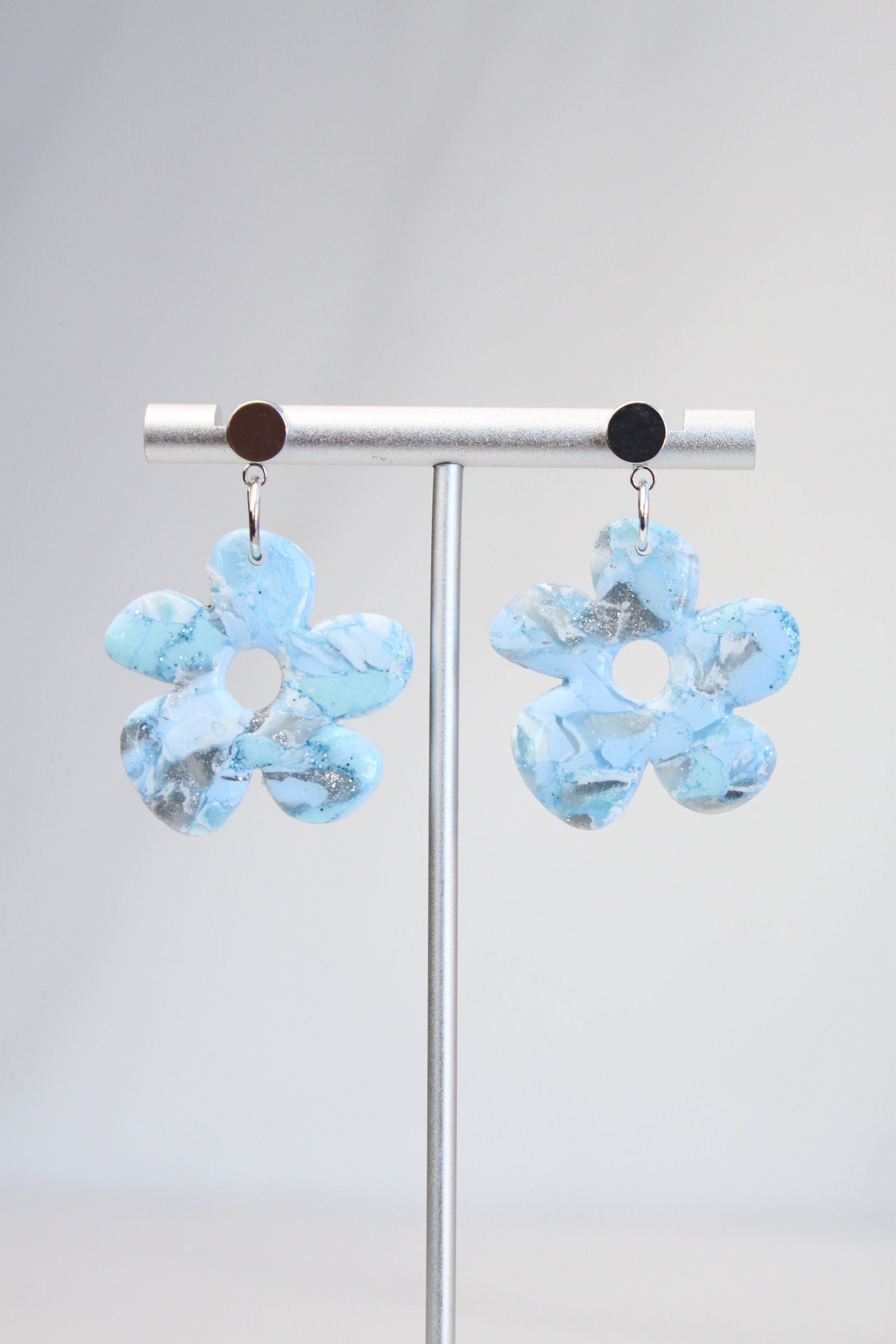 Clay Dangle Earrings - Geometric Modern Design, Handmade Lightweight Hypoallergenic Polymer Jewelry, Statement Accessory Multiple Colors