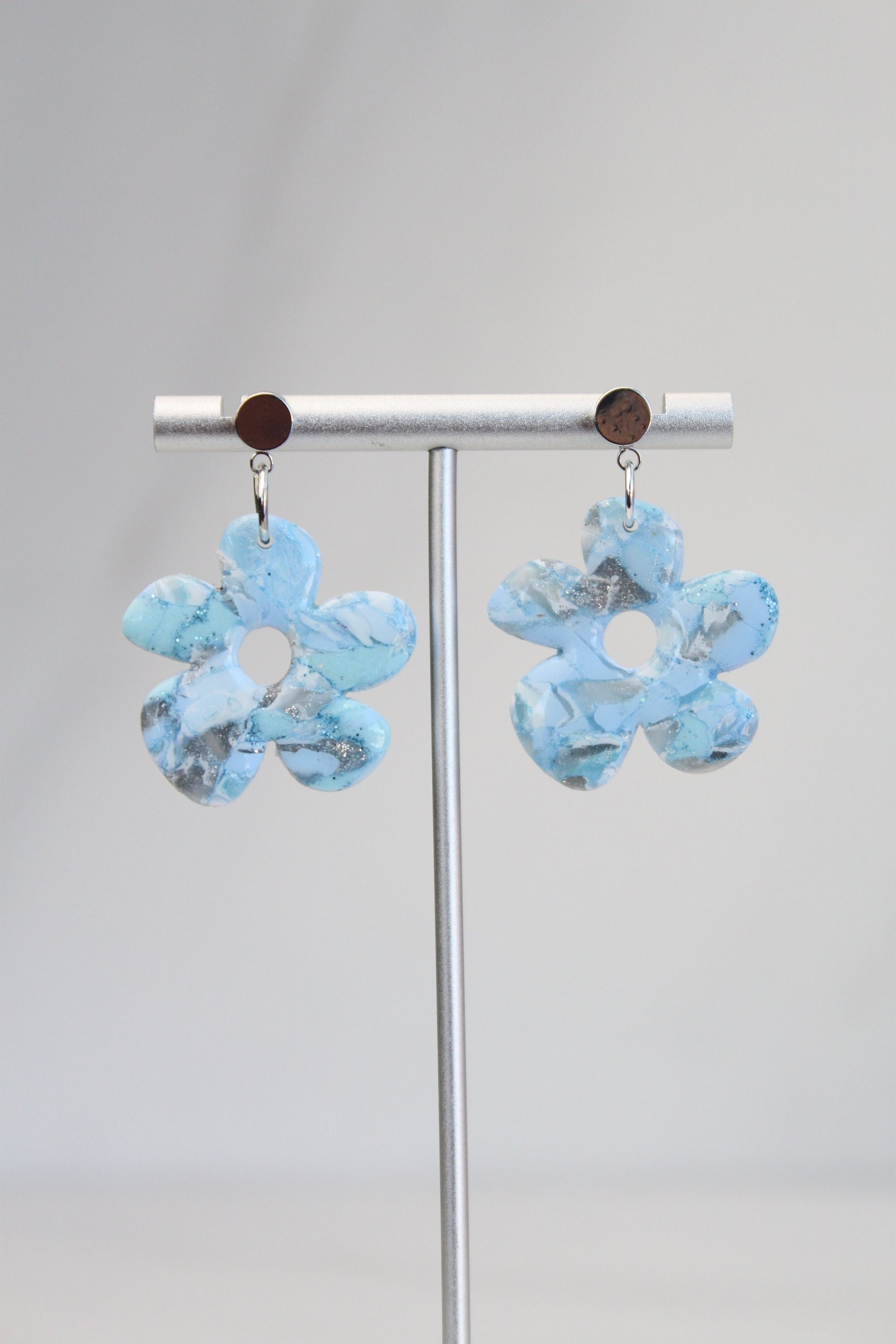 Clay Dangle Earrings - Geometric Modern Design, Handmade Lightweight Hypoallergenic Polymer Jewelry, Statement Accessory Multiple Colors