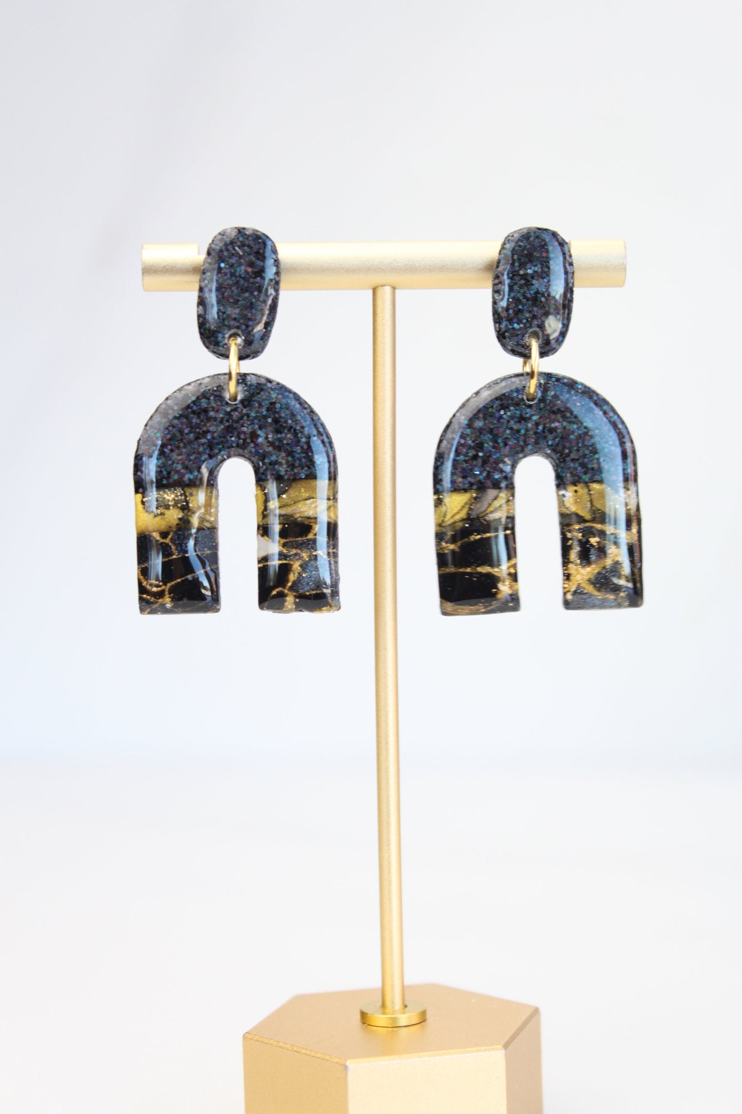 Clay Dangle Earrings - Geometric Modern Design, Handmade Lightweight Hypoallergenic Polymer Jewelry, Statement Accessory Multiple Colors