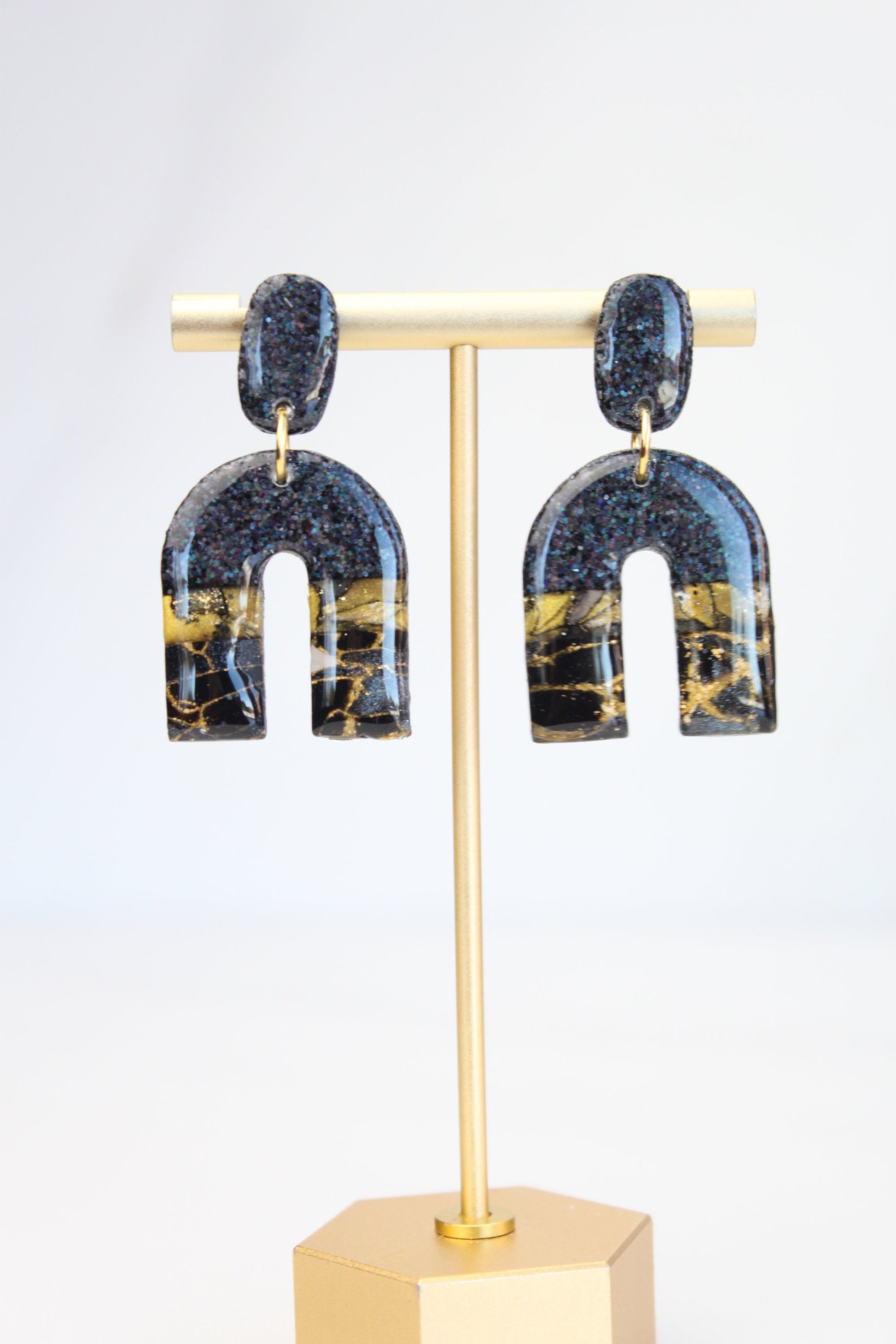 Clay Dangle Earrings - Geometric Modern Design, Handmade Lightweight Hypoallergenic Polymer Jewelry, Statement Accessory Multiple Colors