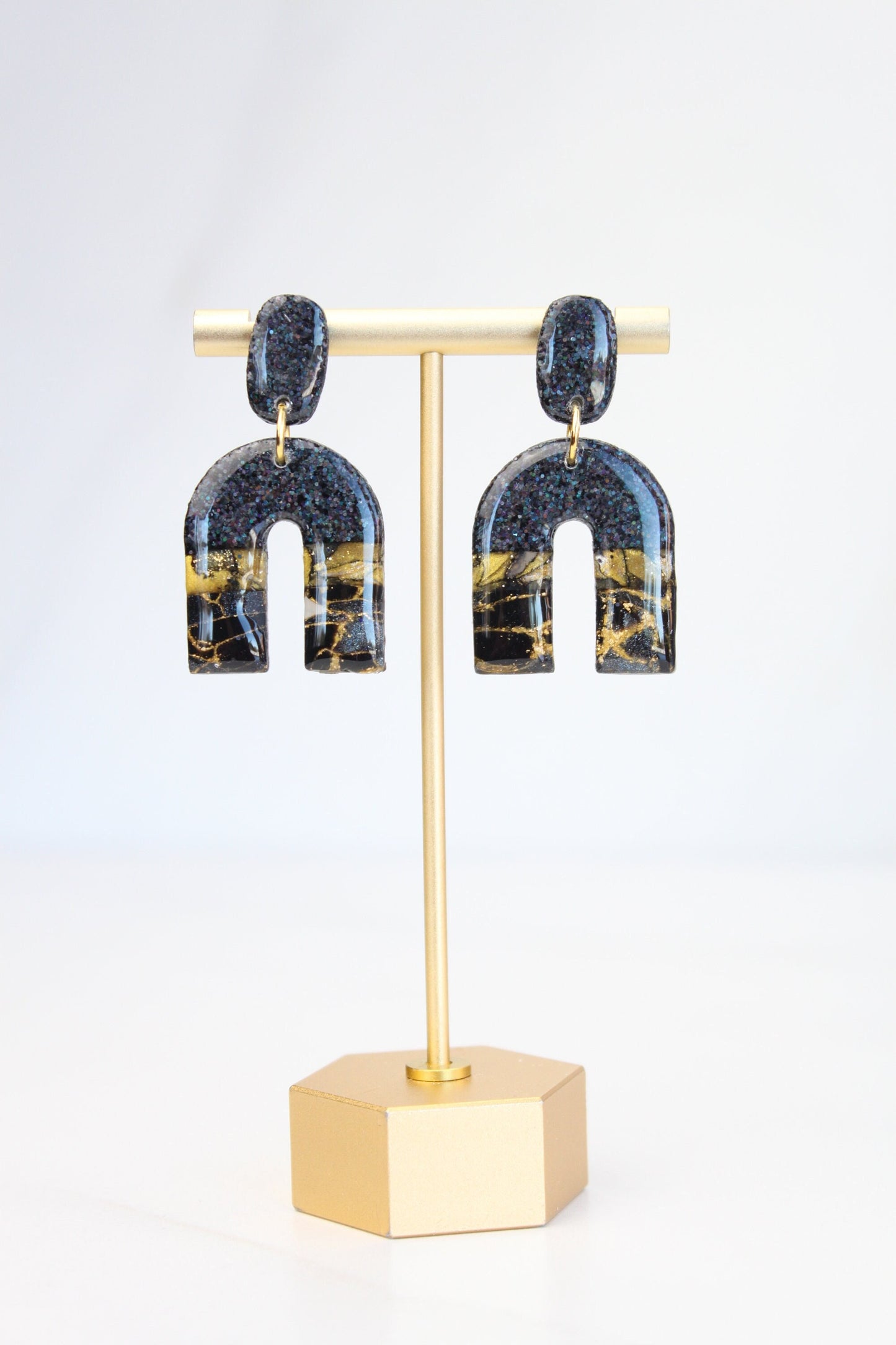 Clay Dangle Earrings - Geometric Modern Design, Handmade Lightweight Hypoallergenic Polymer Jewelry, Statement Accessory Multiple Colors