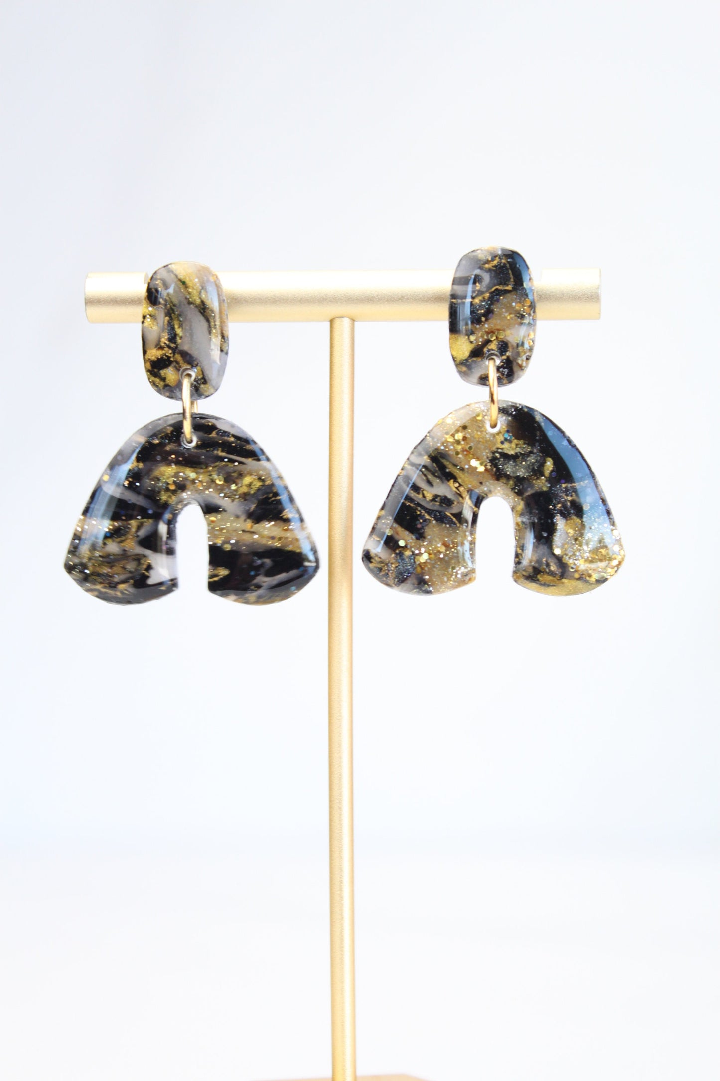 Clay Dangle Earrings - Geometric Modern Design, Handmade Lightweight Hypoallergenic Polymer Jewelry, Statement Accessory Multiple Colors