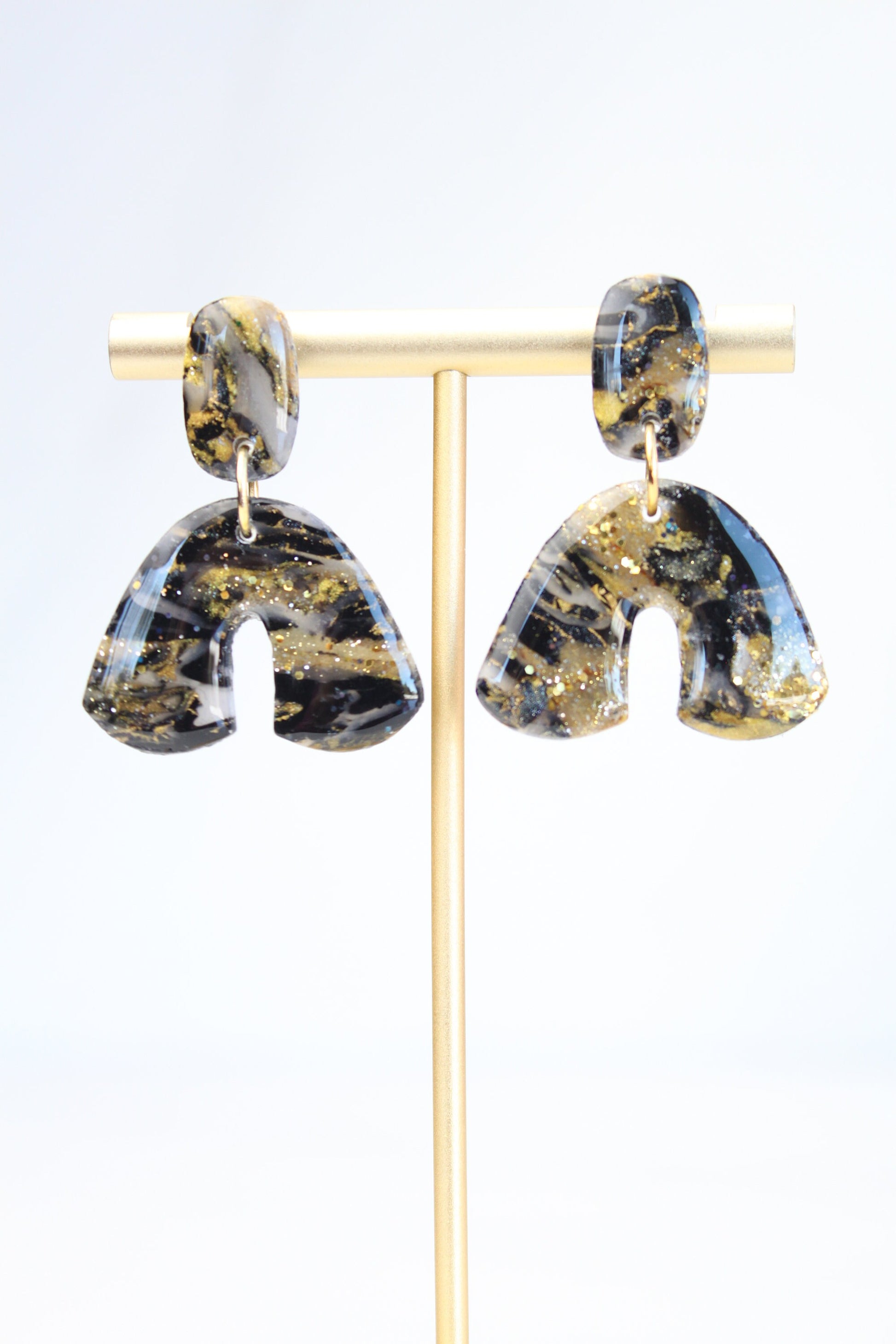 Clay Dangle Earrings - Geometric Modern Design, Handmade Lightweight Hypoallergenic Polymer Jewelry, Statement Accessory Multiple Colors