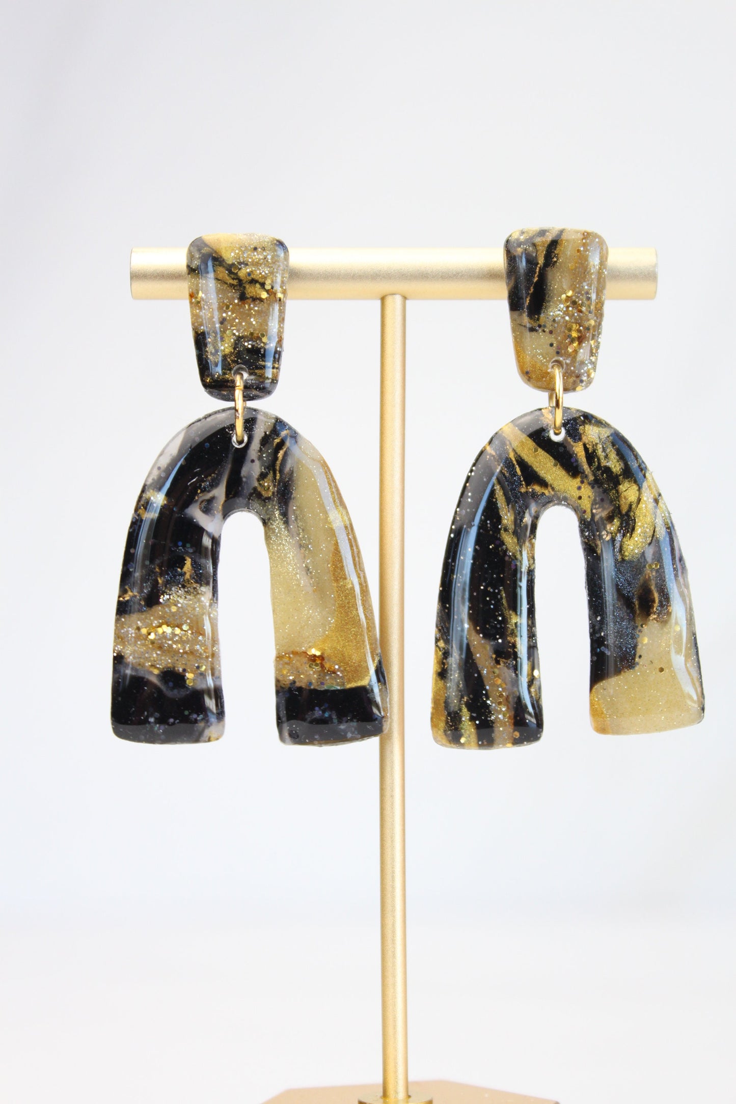 Clay Dangle Earrings - Geometric Modern Design, Handmade Lightweight Hypoallergenic Polymer Jewelry, Statement Accessory Multiple Colors