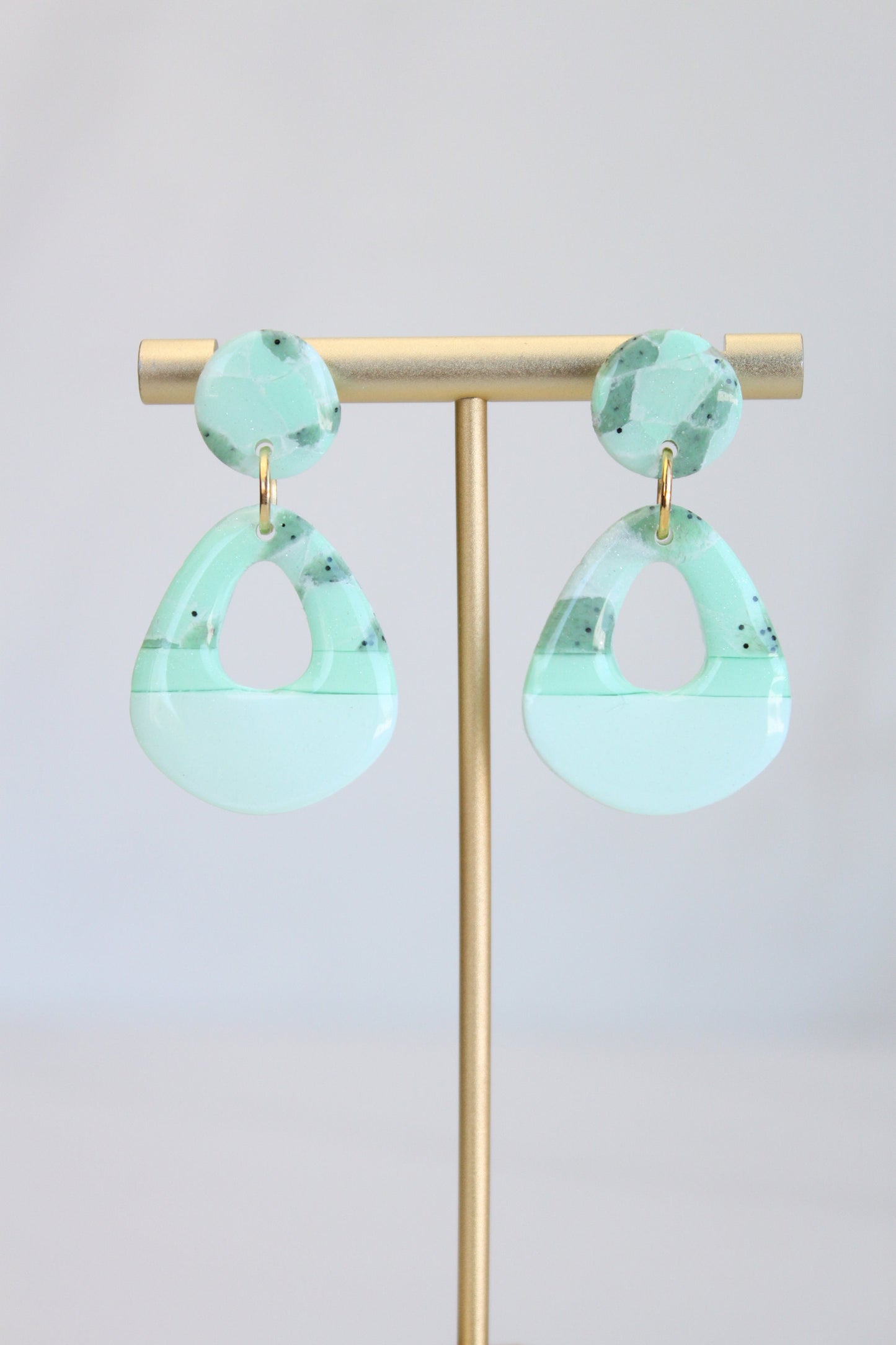 Clay Dangle Earrings - Geometric Modern Design, Handmade Lightweight Hypoallergenic Polymer Jewelry, Statement Accessory Multiple Colors