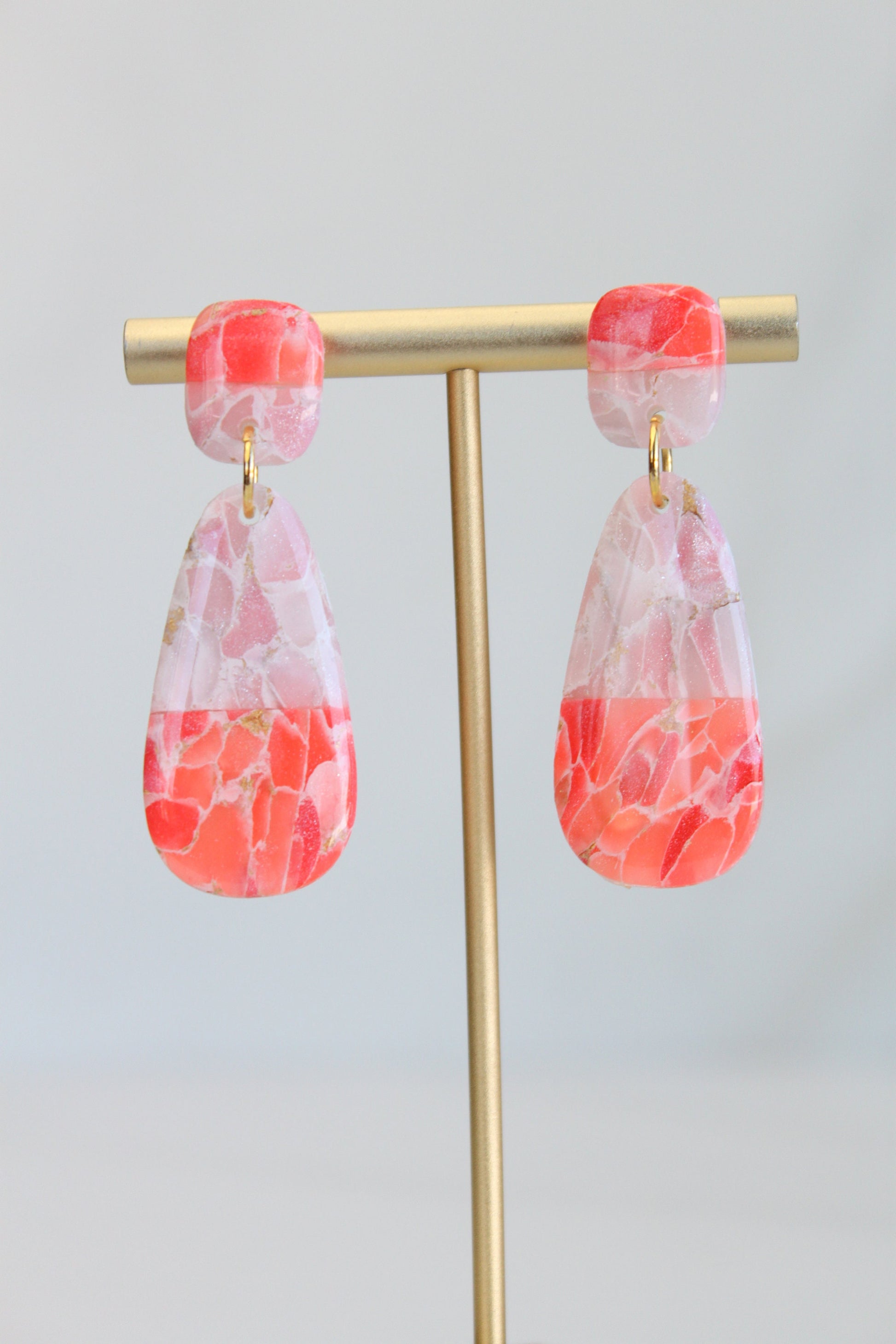 Polymer Clay Earrings - Clay Dangle Earrings, Handmade Lightweight Hypoallergenic Polymer Jewelry, Statement Accessory Multiple Colors