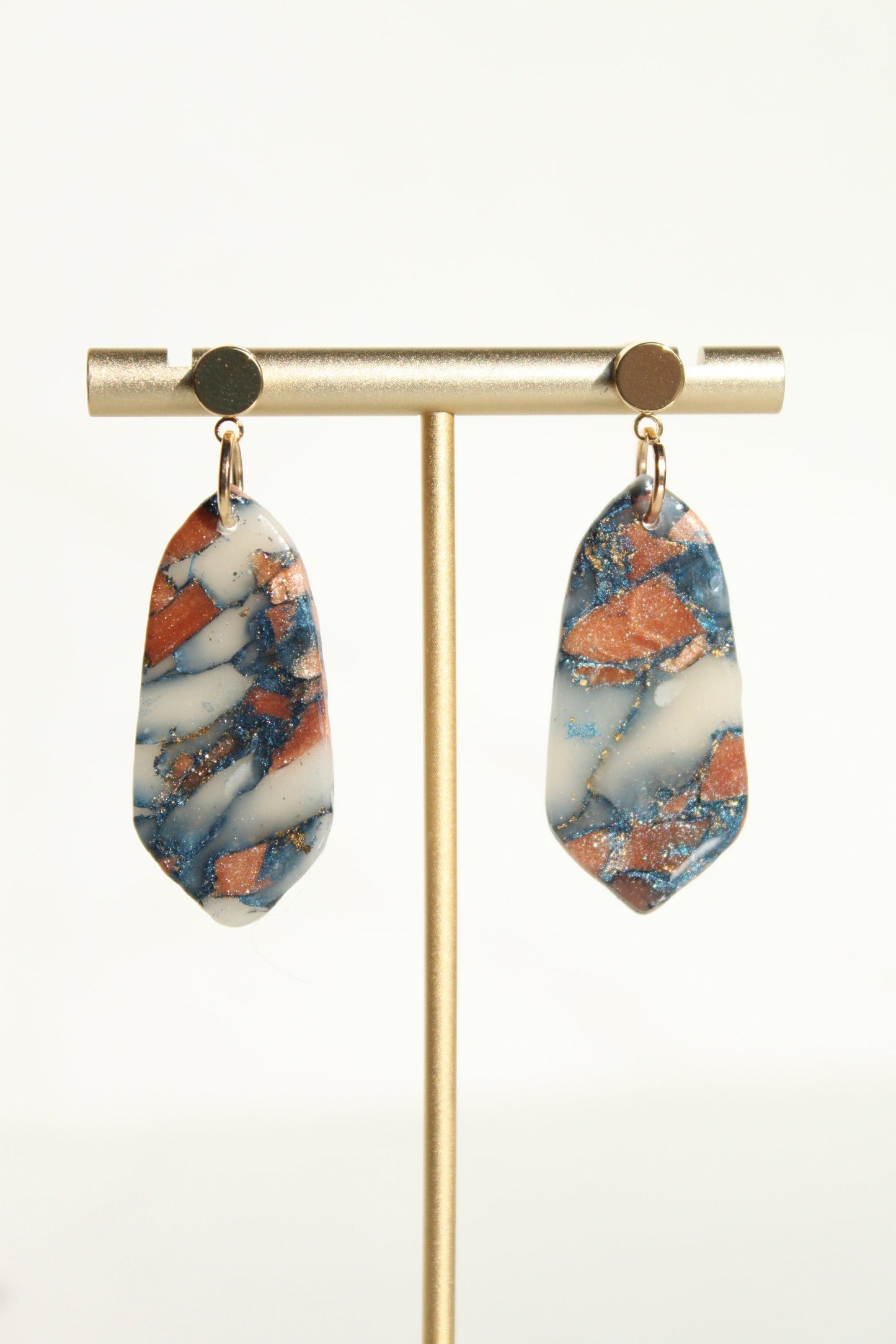 Clay Dangle Earrings - Geometric Modern Design, Handmade Lightweight Hypoallergenic Polymer Jewelry, Statement Accessory Multiple Colors