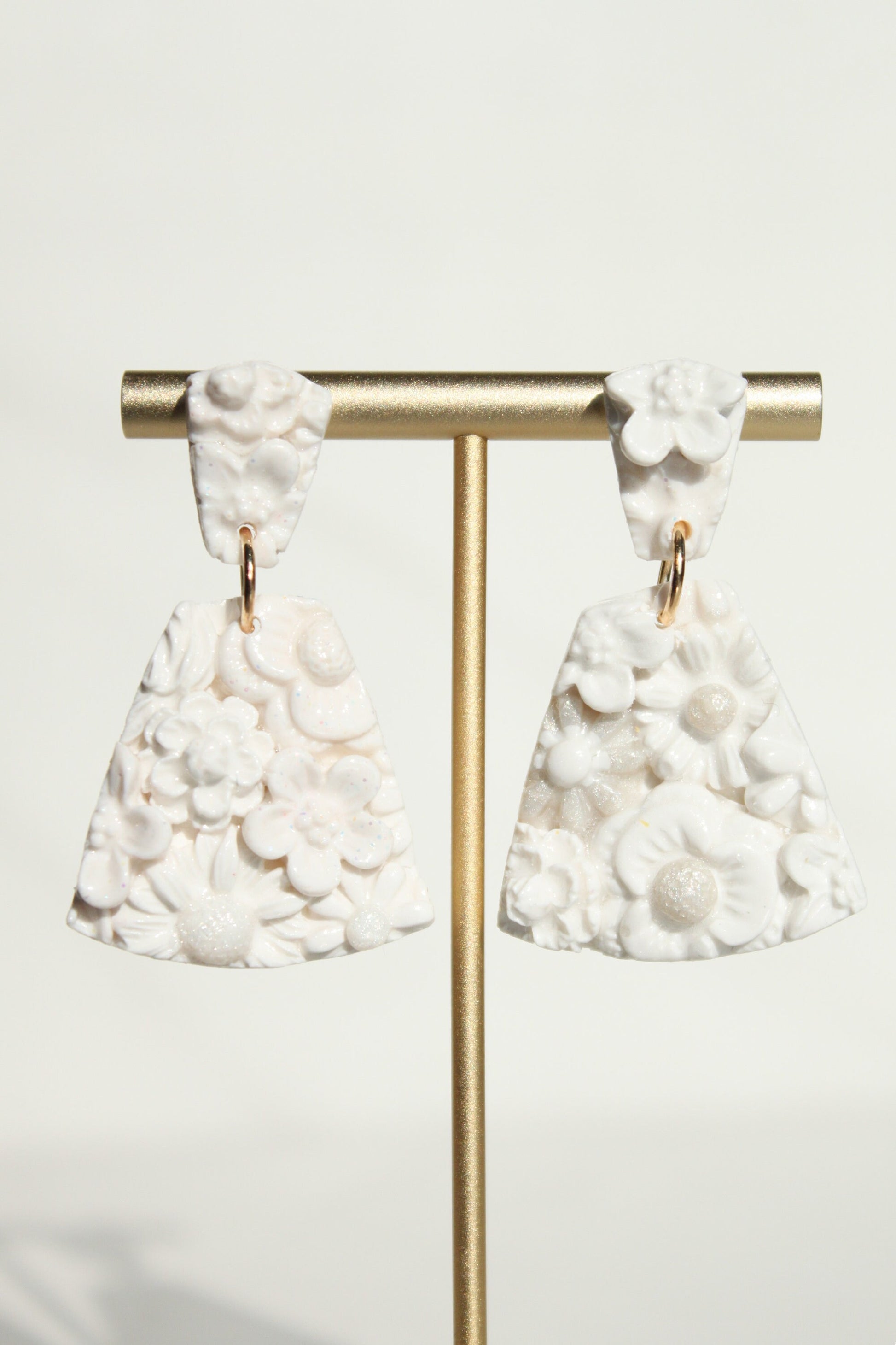 Clay Dangle Earrings - Geometric Modern Design, Handmade Lightweight Hypoallergenic Polymer Jewelry, Statement Accessory Multiple Colors