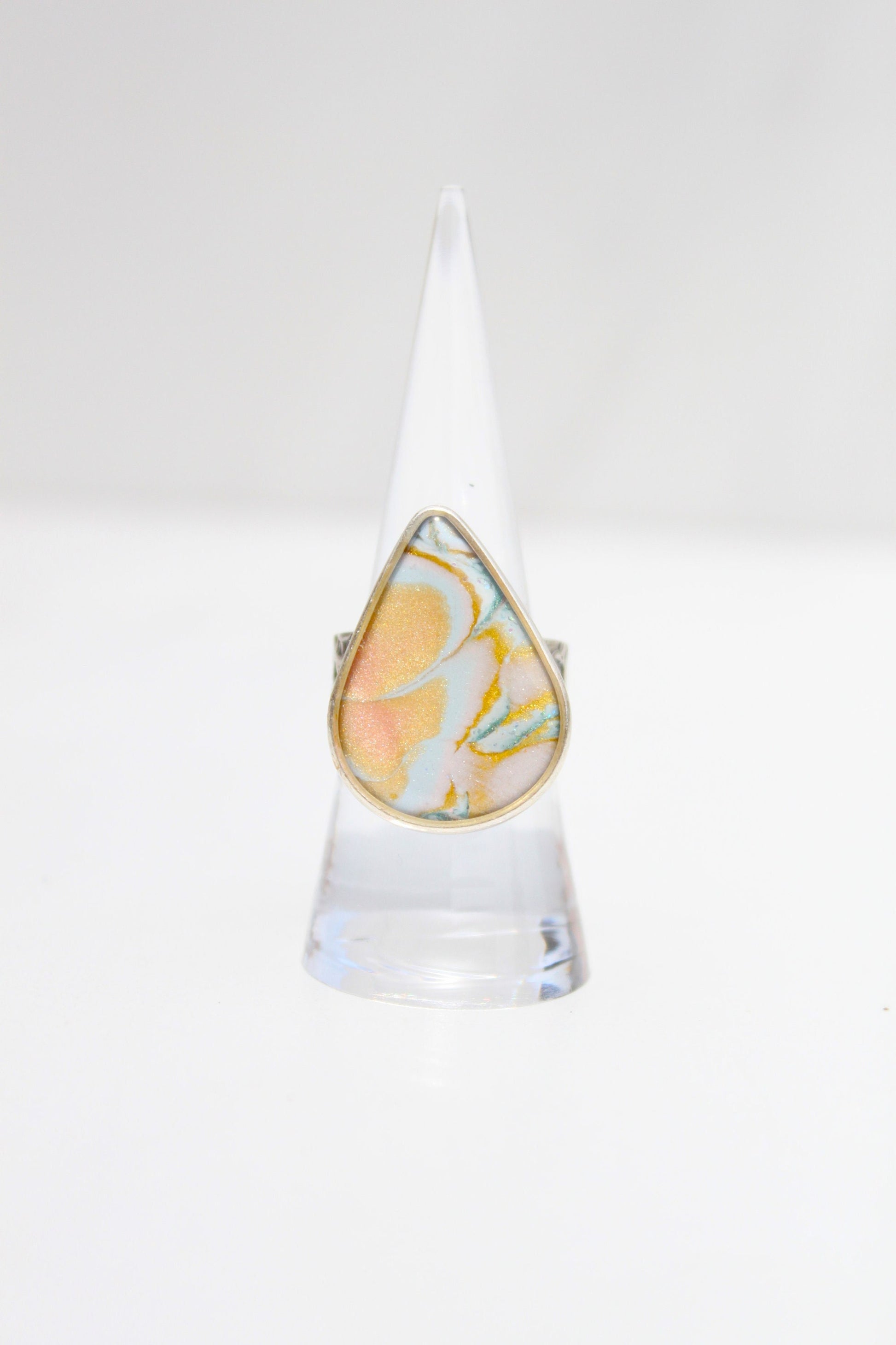 Silver Plated Adjustable Ring, Multi-color ring, Clay Ring, Boho Ring, Gift Jewelry, Birthday Gift, Gift for Her, Women Jewelry, Mother Gift