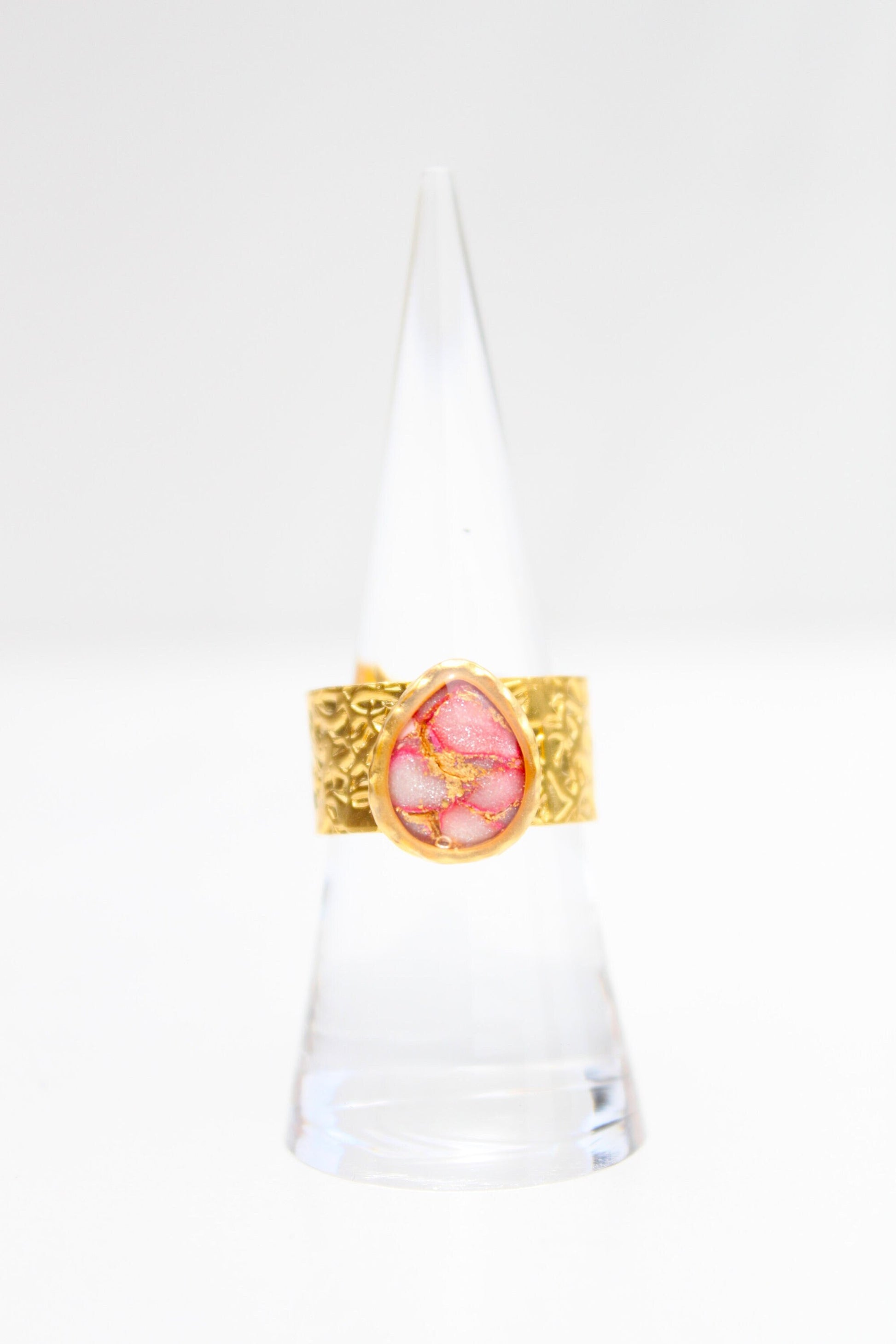 Gold Plated Adjustable Ring, Multi-color ring, Clay Ring, Boho Ring, Gift Jewelry, Birthday Gift, Gift for Her, Women Jewelry, Mother Gift