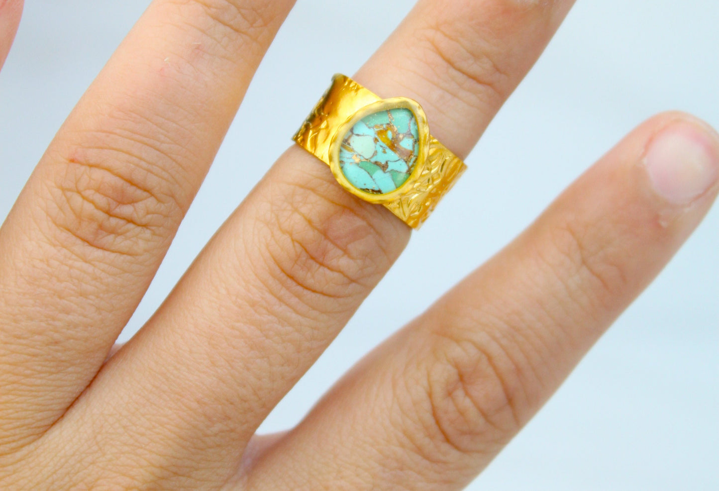 Gold Plated Adjustable Ring, Multi-color ring, Clay Ring, Boho Ring, Gift Jewelry, Birthday Gift, Gift for Her, Women Jewelry, Mother Gift