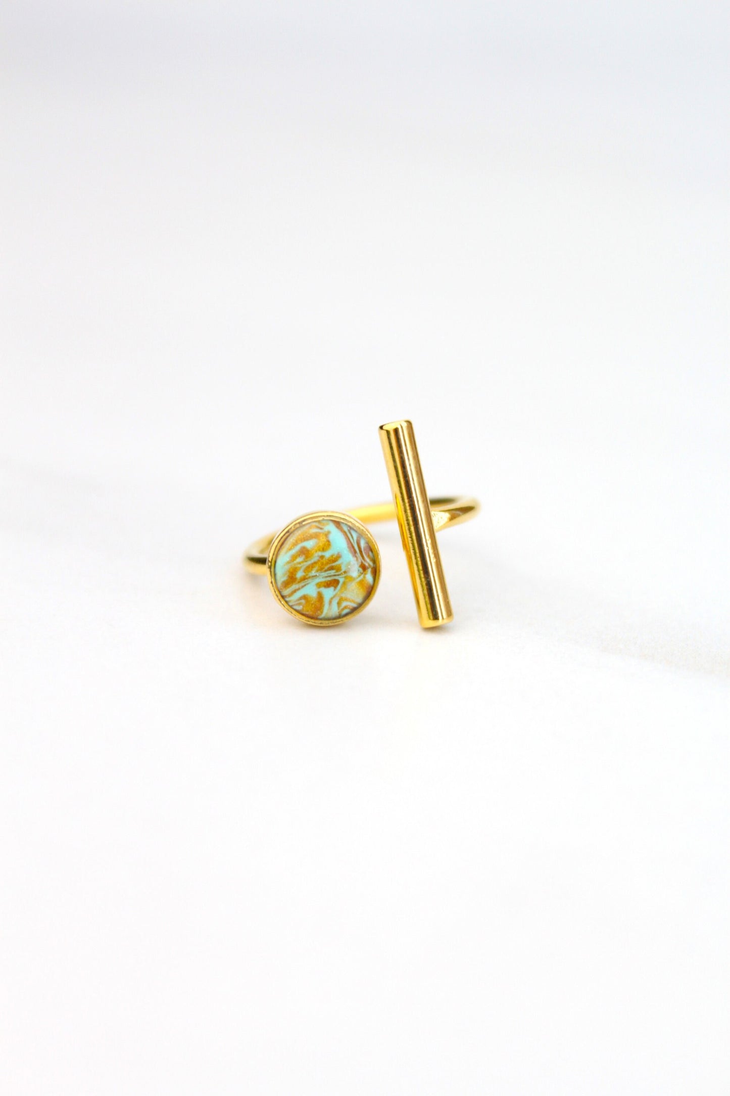 Gold Plated Adjustable Ring, Multi-color ring, Clay Ring, Boho Ring, Gift Jewelry, Birthday Gift, Gift for Her, Women Jewelry, Mother Gift