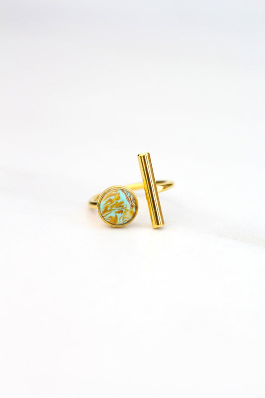 Gold Plated Adjustable Ring, Multi-color ring, Clay Ring, Boho Ring, Gift Jewelry, Birthday Gift, Gift for Her, Women Jewelry, Mother Gift