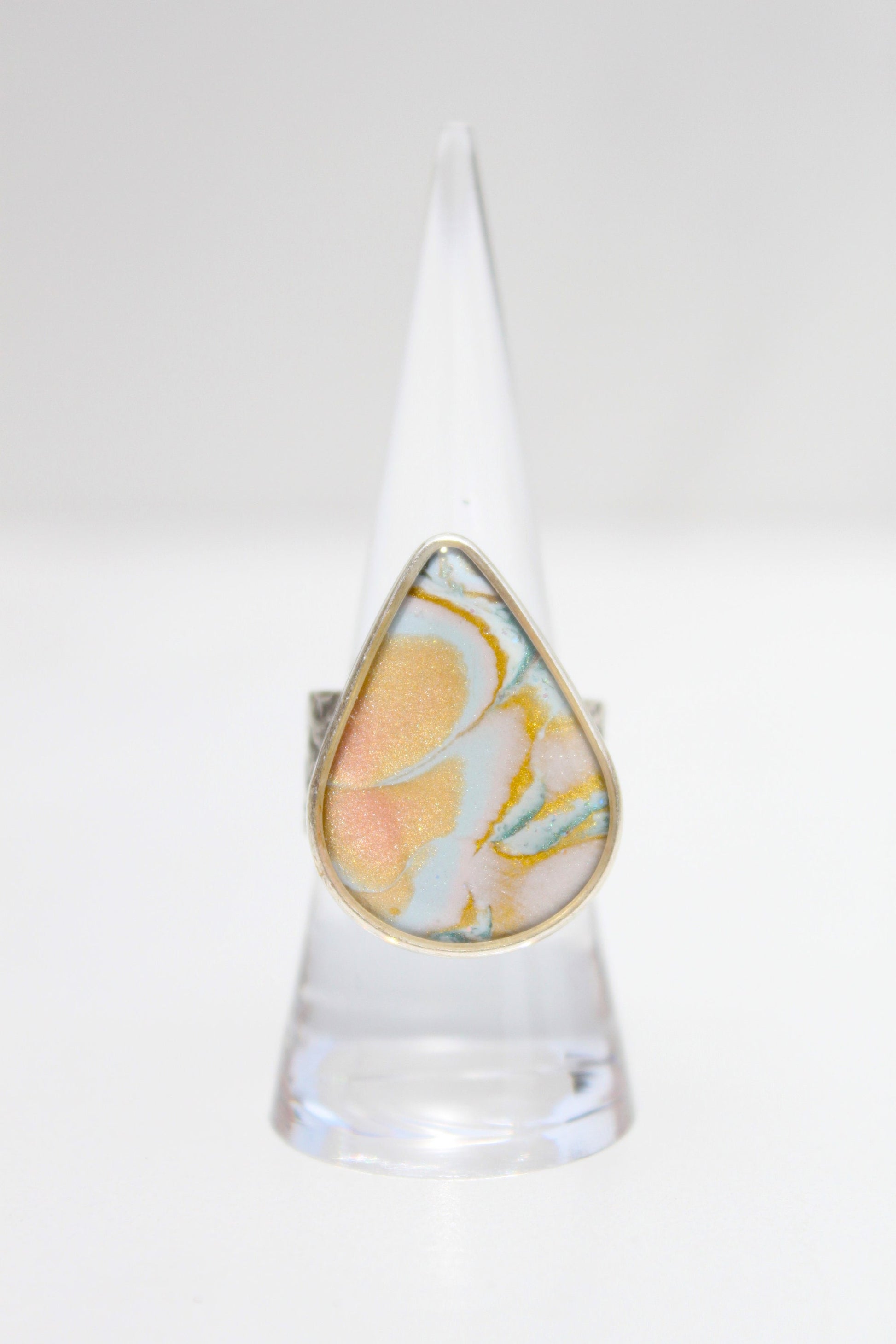 Silver Plated Adjustable Ring, Multi-color ring, Clay Ring, Boho Ring, Gift Jewelry, Birthday Gift, Gift for Her, Women Jewelry, Mother Gift