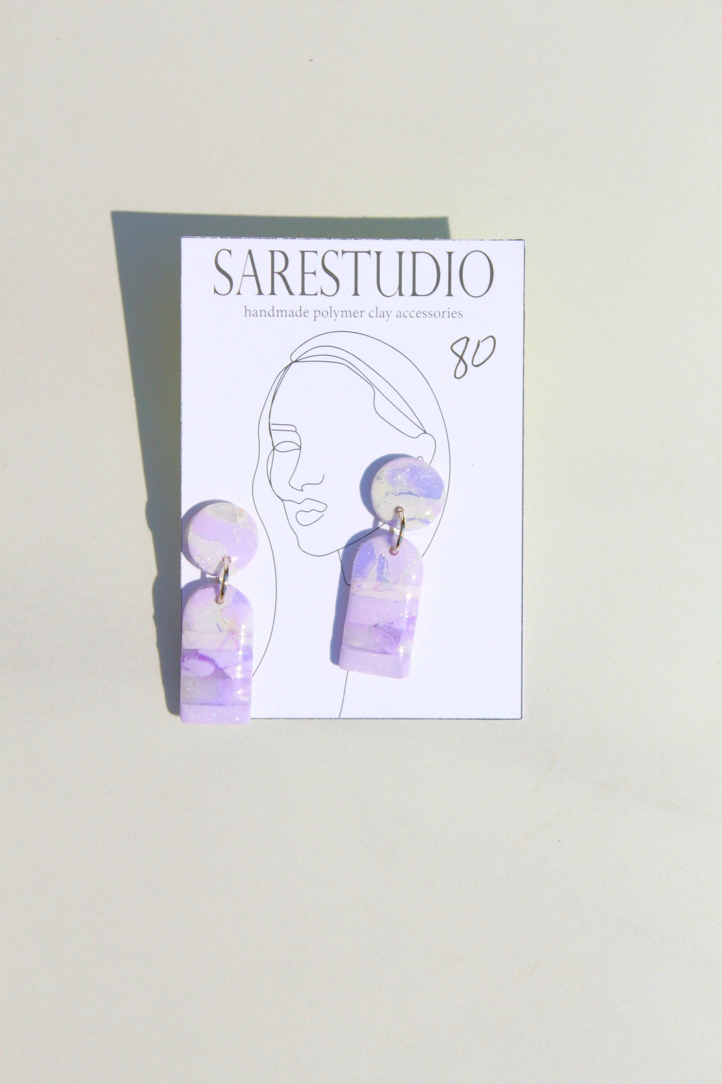 Clay Dangle Earrings - Geometric Modern Design, Handmade Lightweight Hypoallergenic Polymer Jewelry, Statement Accessory Multiple Colors