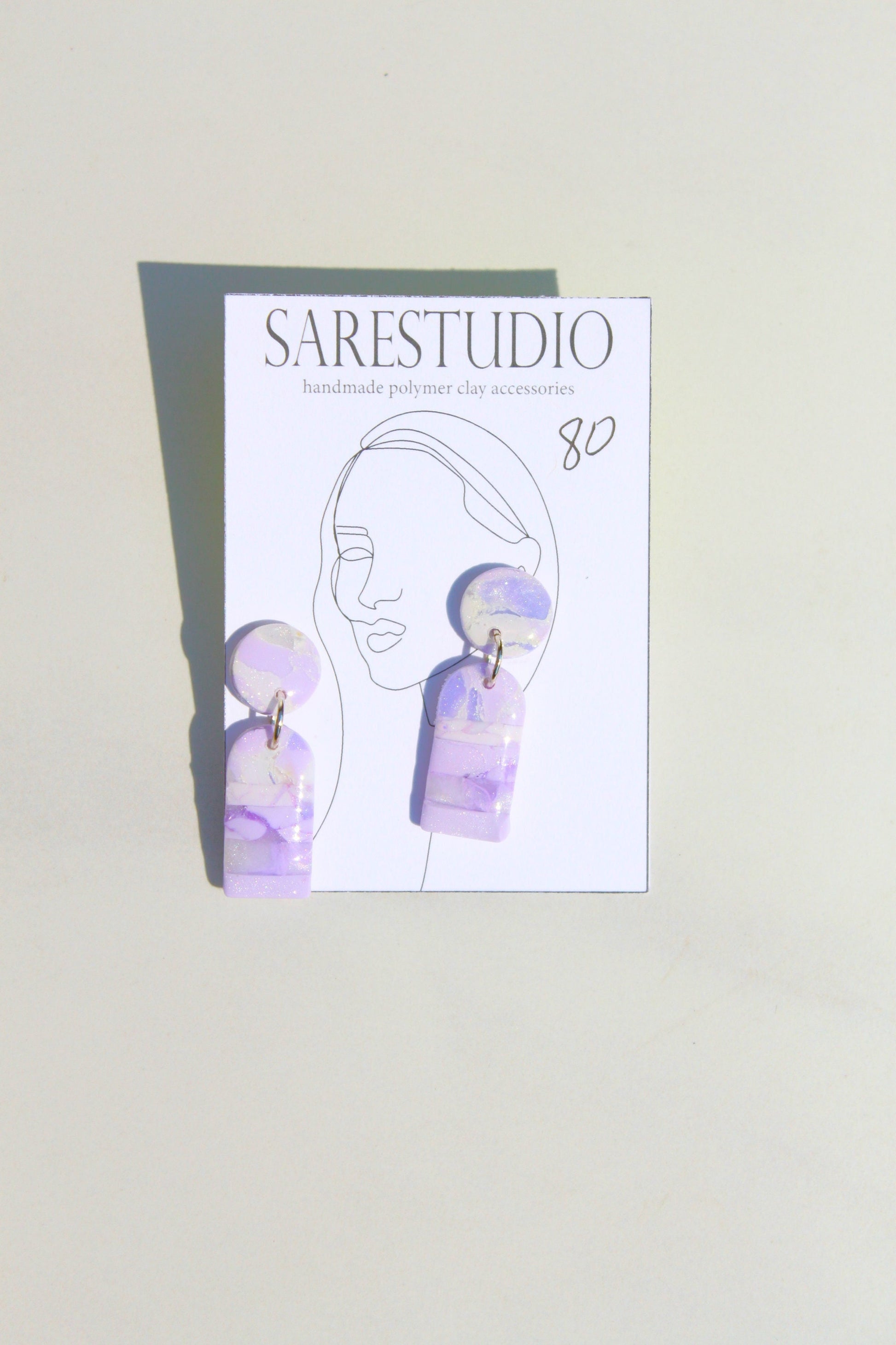 Clay Dangle Earrings - Geometric Modern Design, Handmade Lightweight Hypoallergenic Polymer Jewelry, Statement Accessory Multiple Colors