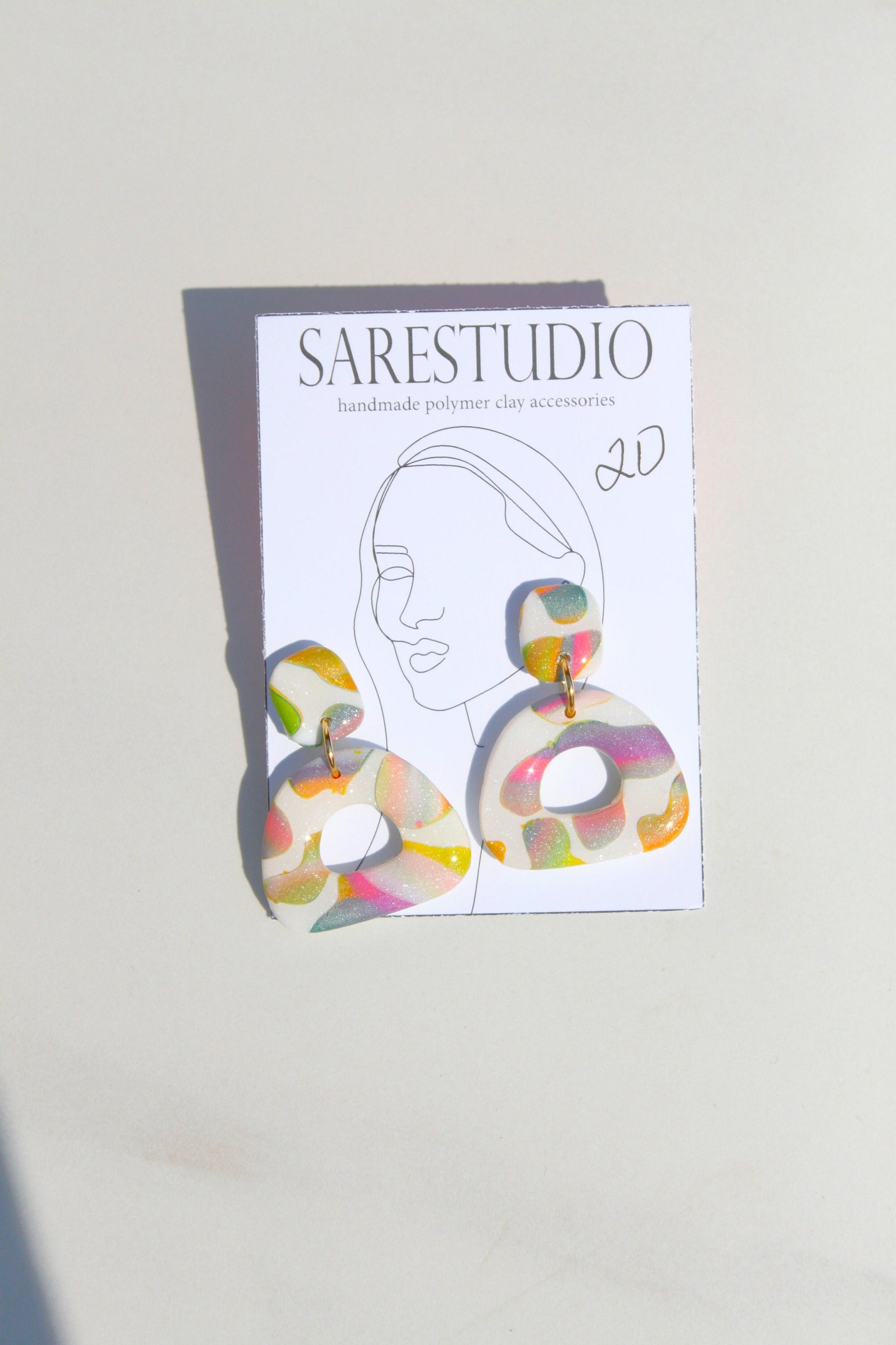 Clay Dangle Earrings - Geometric Modern Design, Handmade Lightweight Hypoallergenic Polymer Jewelry, Statement Accessory Multiple Colors