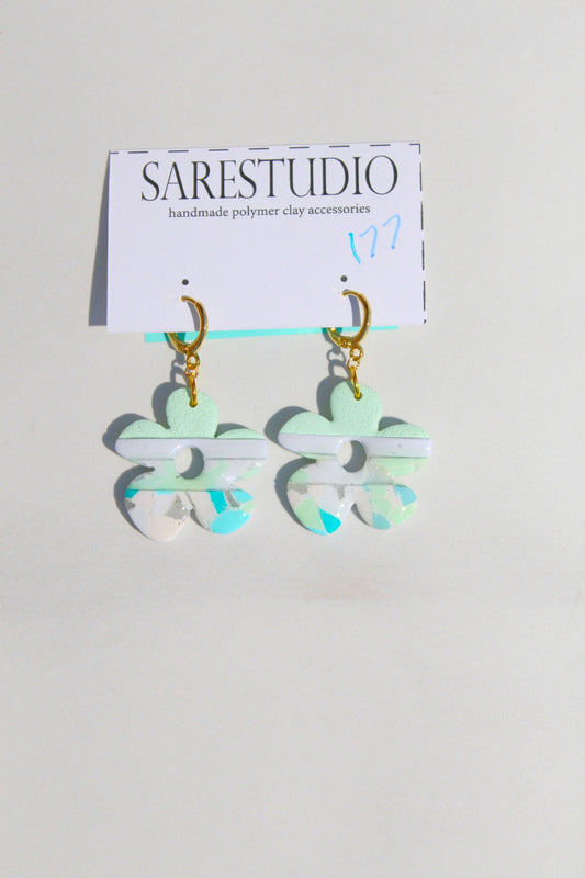 Clay Dangle Earrings - Geometric Modern Design, Handmade Lightweight Hypoallergenic Polymer Jewelry, Statement Accessory Multiple Colors