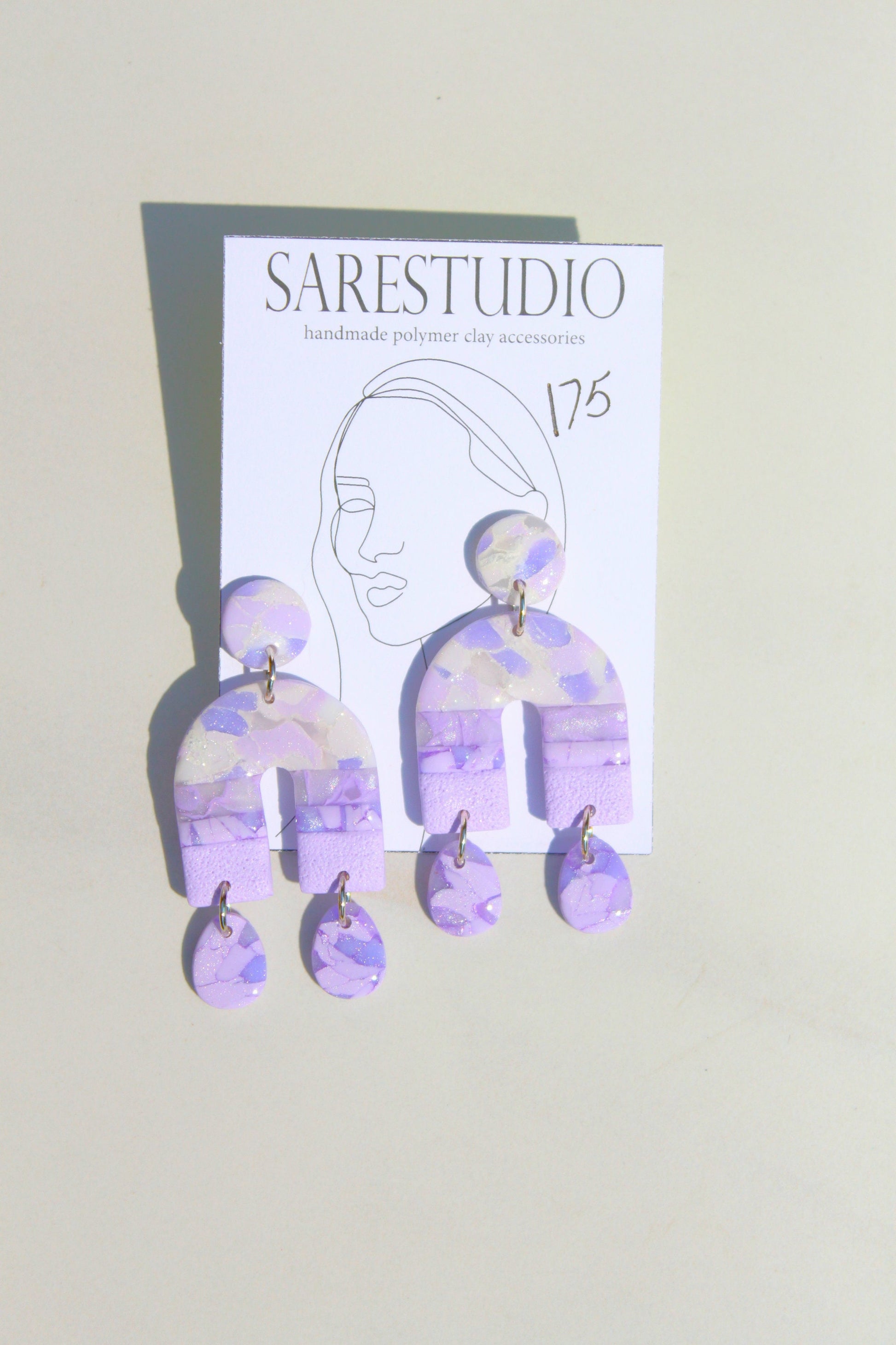 Clay Dangle Earrings - Geometric Modern Design, Handmade Lightweight Hypoallergenic Polymer Jewelry, Statement Accessory Multiple Colors