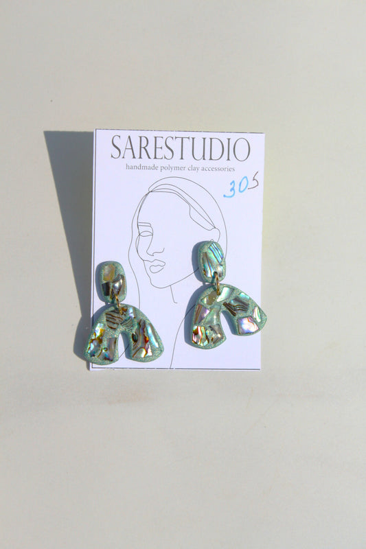 Clay Dangle Earrings - Geometric Modern Design, Handmade Lightweight Hypoallergenic Polymer Jewelry, Statement Accessory Multiple Colors