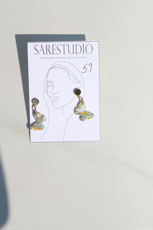 Clay Dangle Earrings - Geometric Modern Design, Handmade Lightweight Hypoallergenic Polymer Jewelry, Statement Accessory Multiple Colors