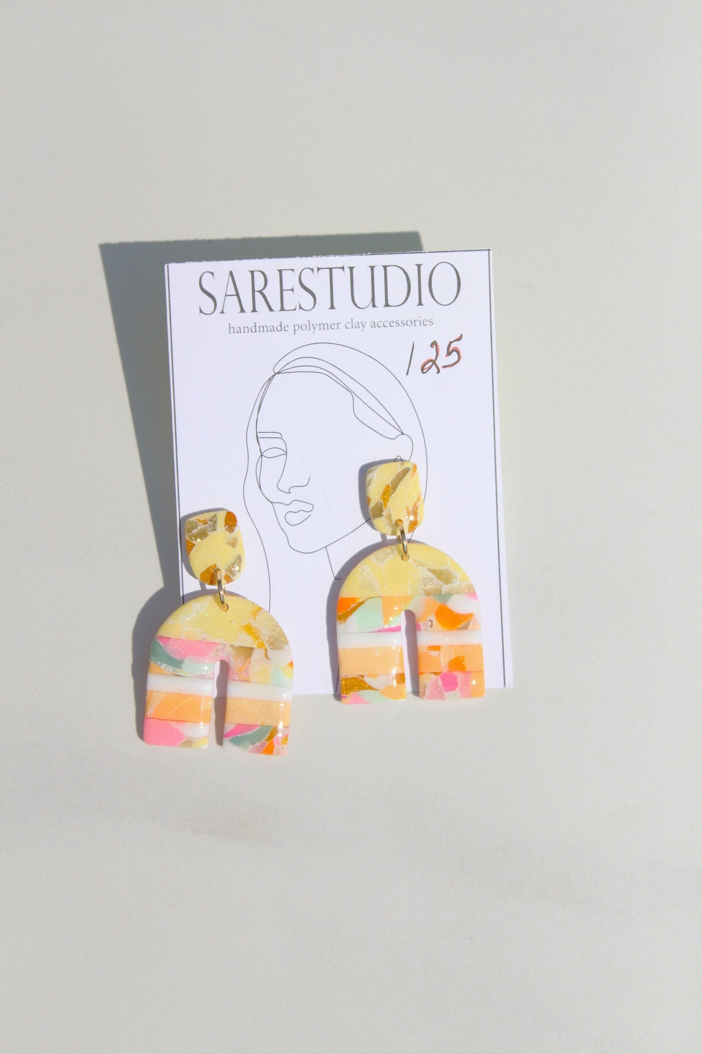 Clay Dangle Earrings - Geometric Modern Design, Handmade Lightweight Hypoallergenic Polymer Jewelry, Statement Accessory Multiple Colors