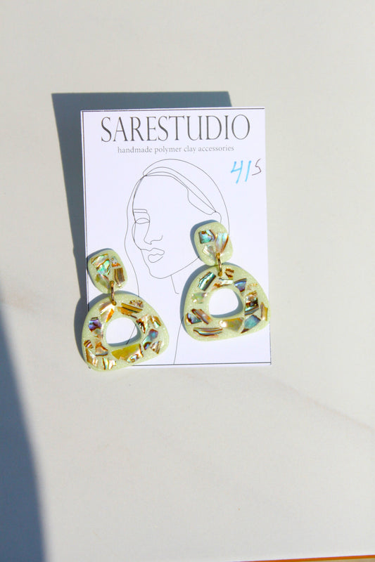 Clay Dangle Earrings - Geometric Modern Design, Handmade Lightweight Hypoallergenic Polymer Jewelry, Statement Accessory Multiple Colors