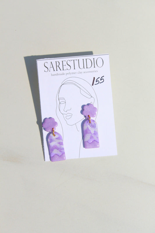 Clay Dangle Earrings - Geometric Modern Design, Handmade Lightweight Hypoallergenic Polymer Jewelry, Statement Accessory Multiple Colors