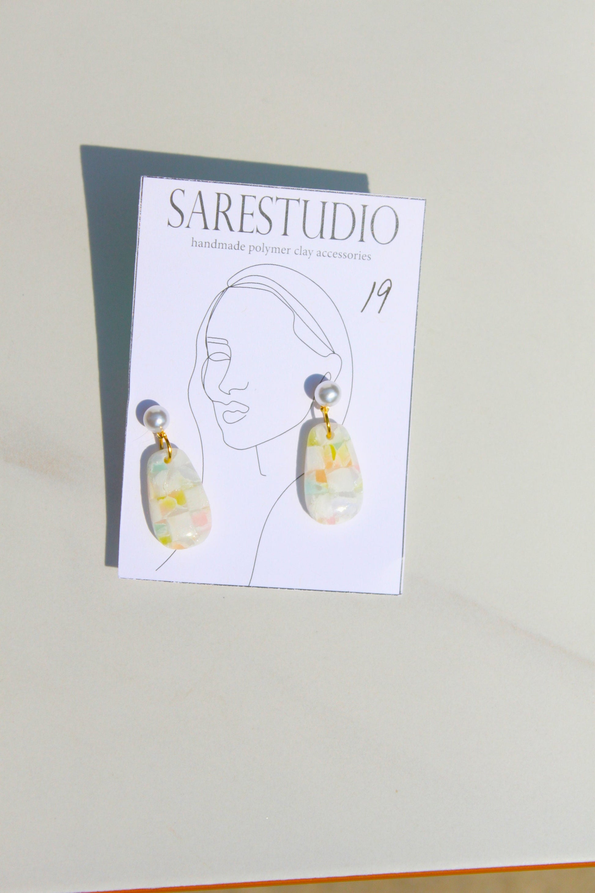 Clay Dangle Earrings - Geometric Modern Design, Handmade Lightweight Hypoallergenic Polymer Jewelry, Statement Accessory Multiple Colors