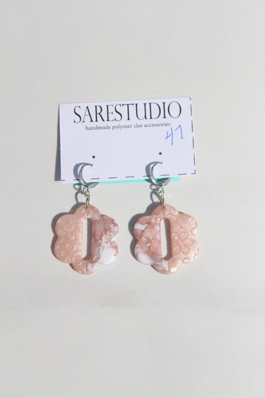 Clay Dangle Earrings - Geometric Modern Design, Handmade Lightweight Hypoallergenic Polymer Jewelry, Statement Accessory Multiple Colors